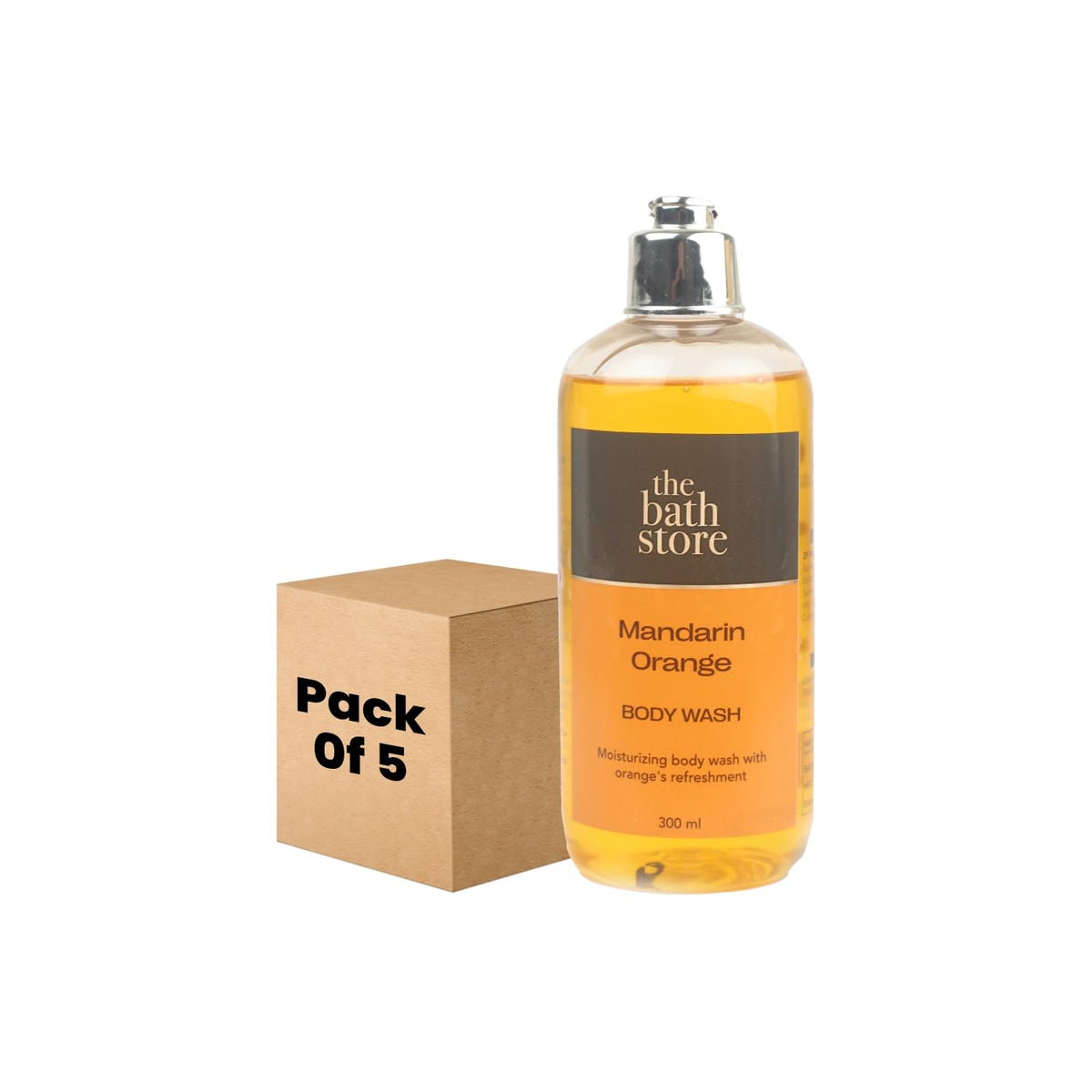 The Bath Store Mandarin Orange Body Wash - Deeply Cleansing | Nourishing Liquid Soap | Men and Women - 300ml (Pack of 5)