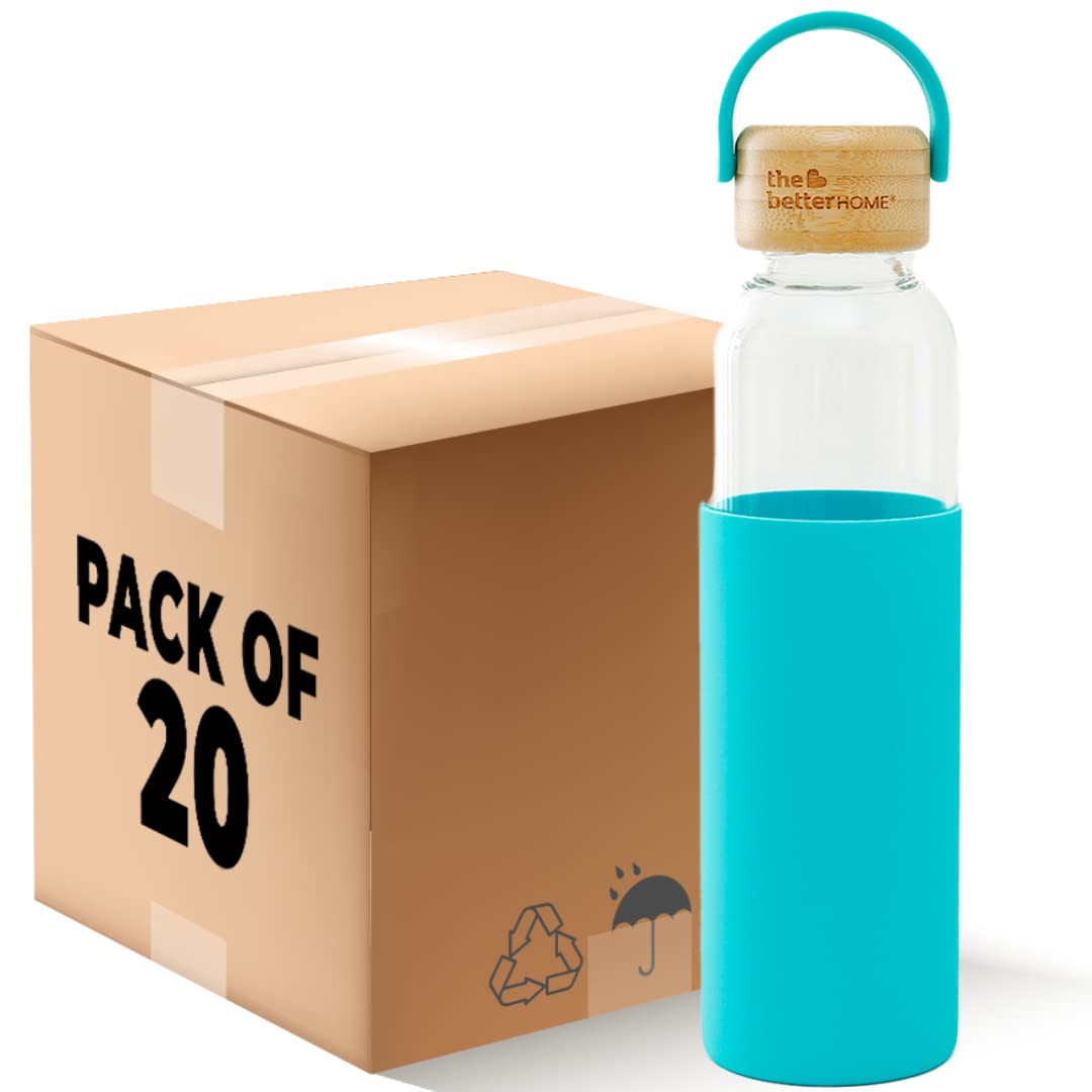 The Better Home Borosilicate Glass Water Bottle with Sleeve (500ml)