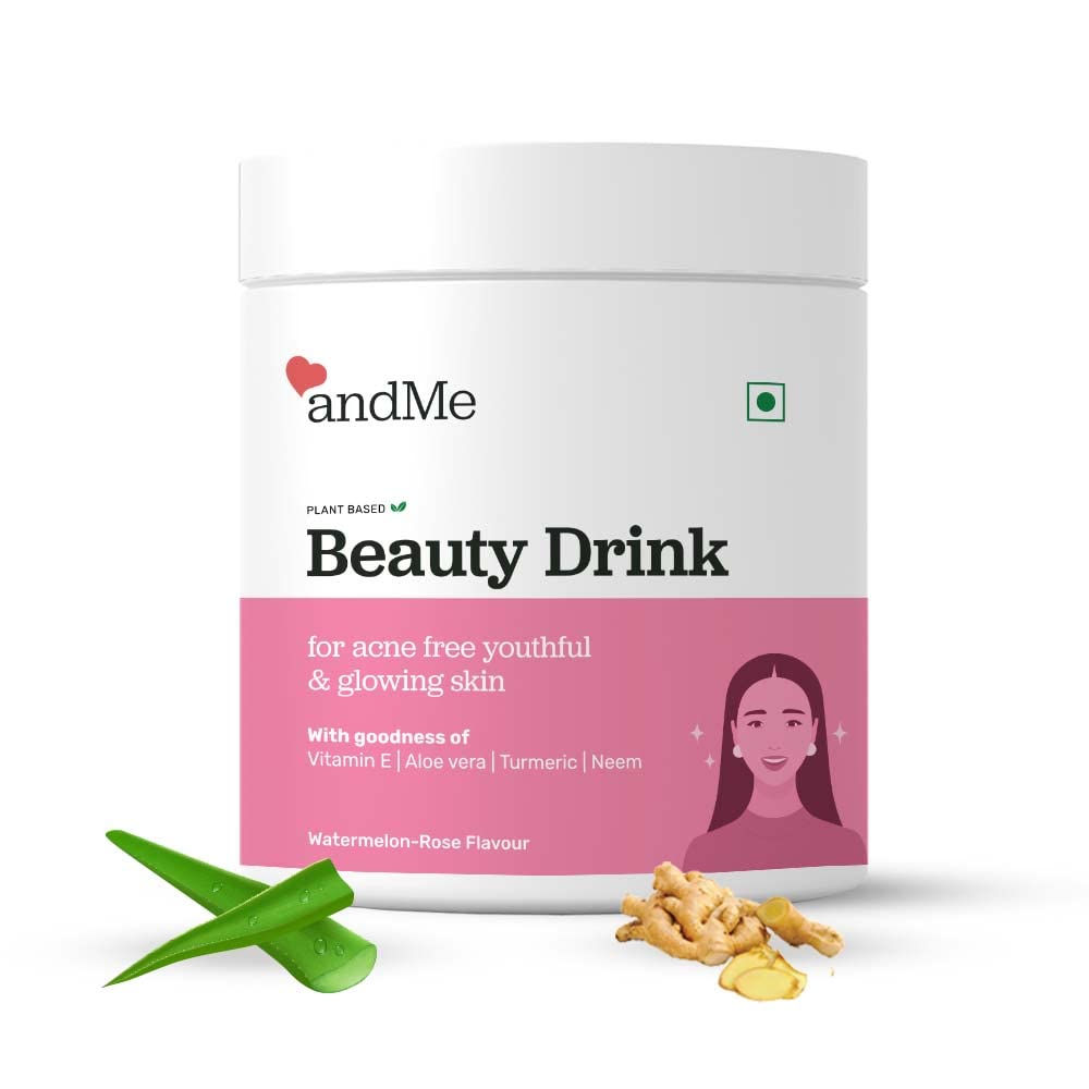 andMe Beauty Drink, Skin supplement For Radiant Glowing Skin And Acne Control with Multivitamin, Aloe Vera, Vitamin E, C, Zinc - 200 g