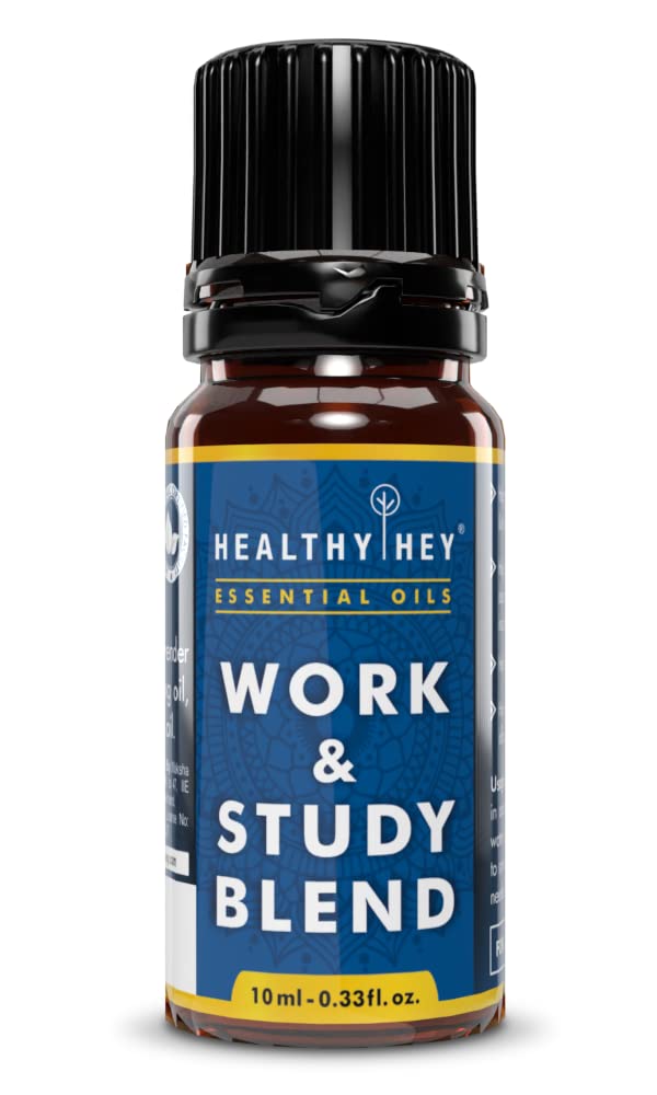 HealthyHey Essential Oils - 100% PureTherapeutic Work & Study Blend Oil- 10ml