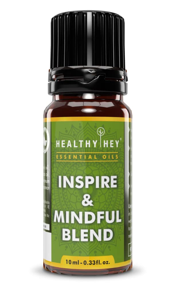HealthyHey Essential Oils - 100% Pure Therapeutic Inspire and Mindful Blend Oil- 10ml