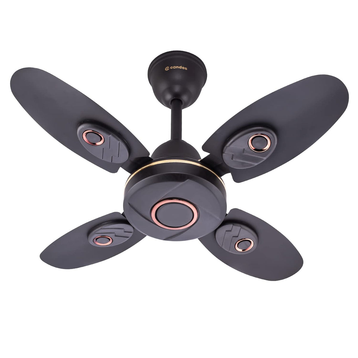 Candes Nexo 600mm Decorative Ceiling Fans for Home | 4 Blade Energy Saving High Speed | 2 Years Warranty, Pack of 1 (Coffee Brown)