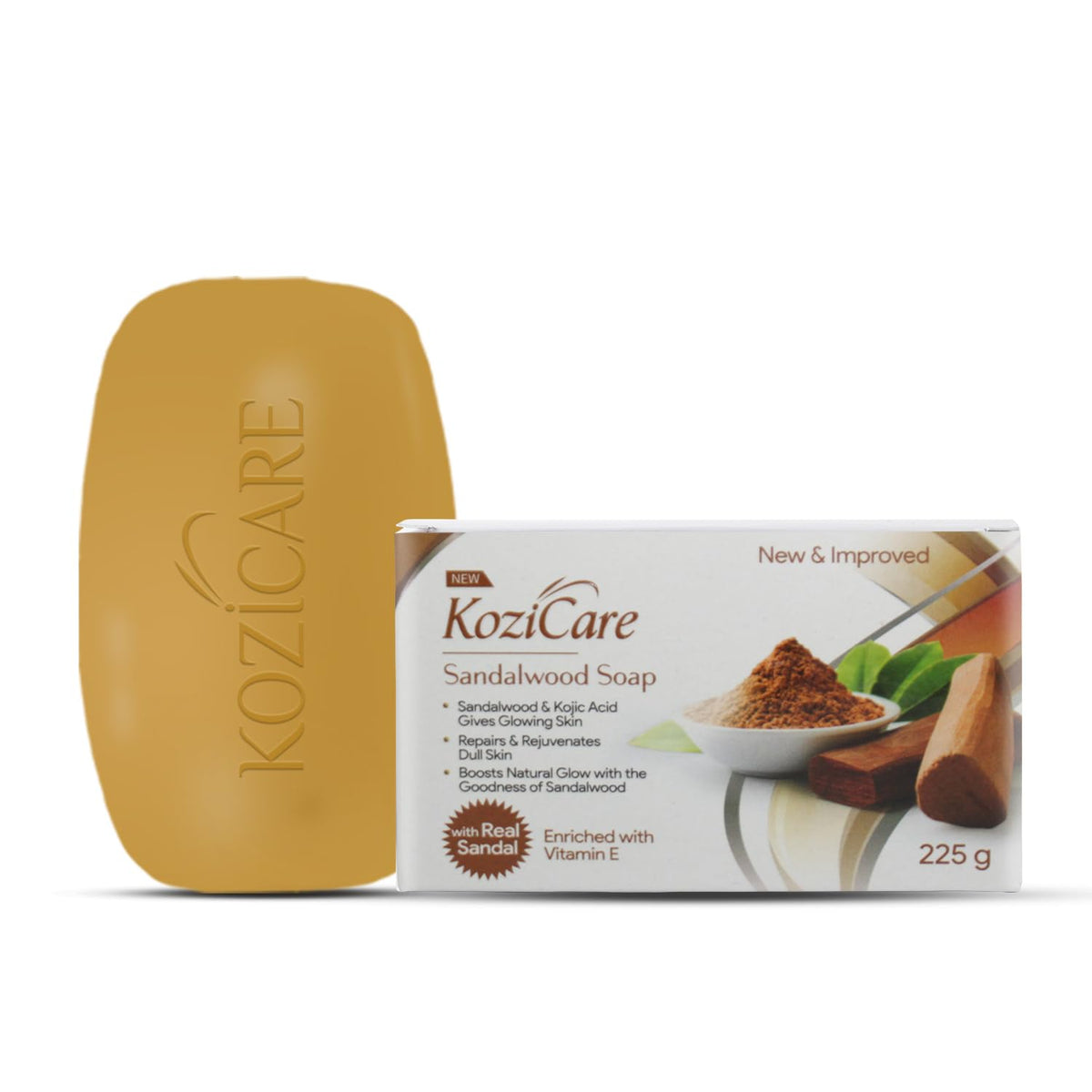 Kozicare Sandal Soap Bars | Kojic Acid Soap | Soap for Men & Women | Bathing Soaps for Natural Glowing Skin | Repairs Dull Skin | Hydrates & Leaves Softness | Bath Soap Combo Offers - Pack of 3