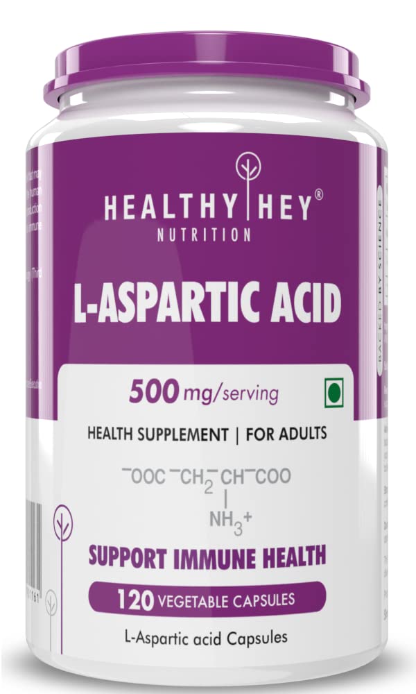 Healthyhey Nutrition L-Aspartic Acid Capsules, 120 veg.capsules
