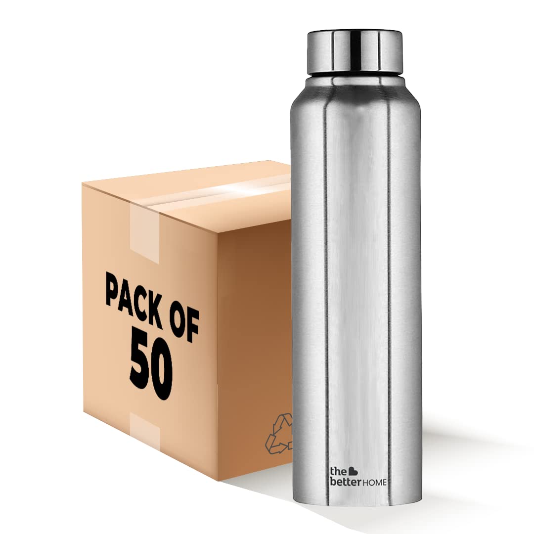 Stainless Steel Water Bottle Set of 3 - 1 Litre each Silver