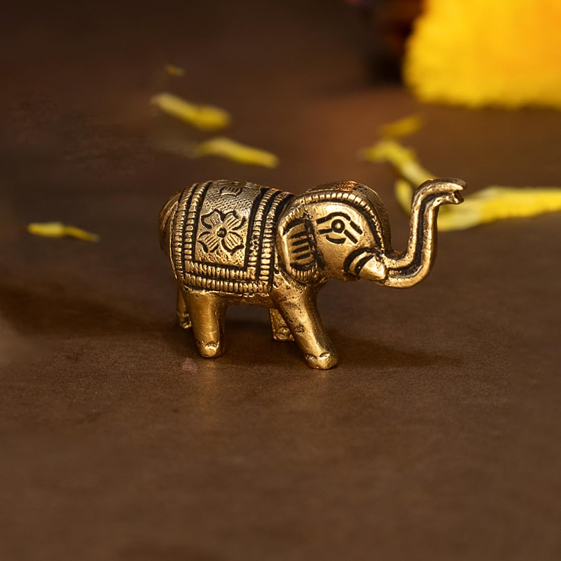 Ekhasa 100% Pure Brass Elephant Idol Showpiece Figurine Feng Shui