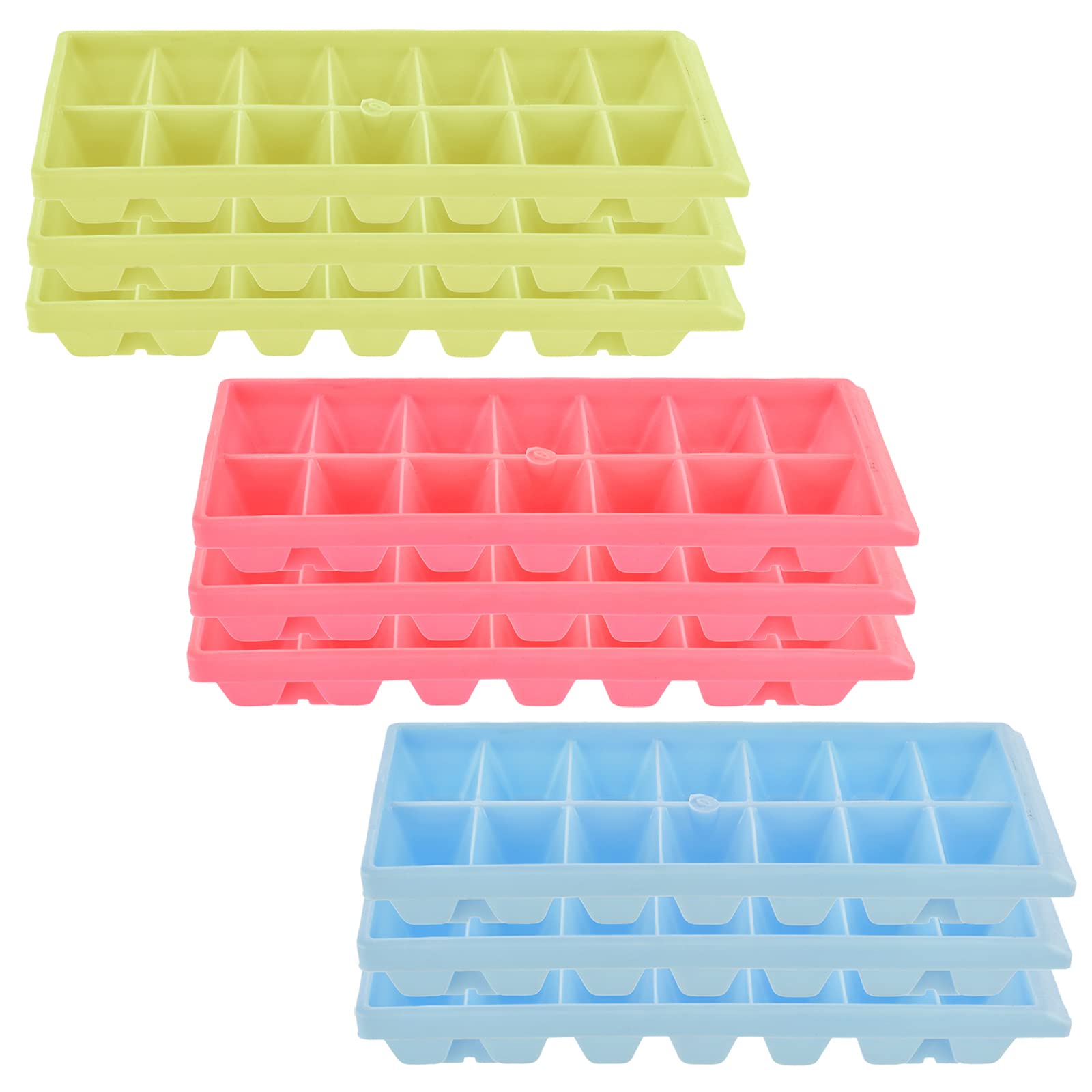 Ice Cube Tray With Lid, Food Grade Silicone Ice Cube Mold, Flexible Base  For Easy Release, Reusable, 64 Stackable Ice Cubes With Ice Cube Tray  (green)