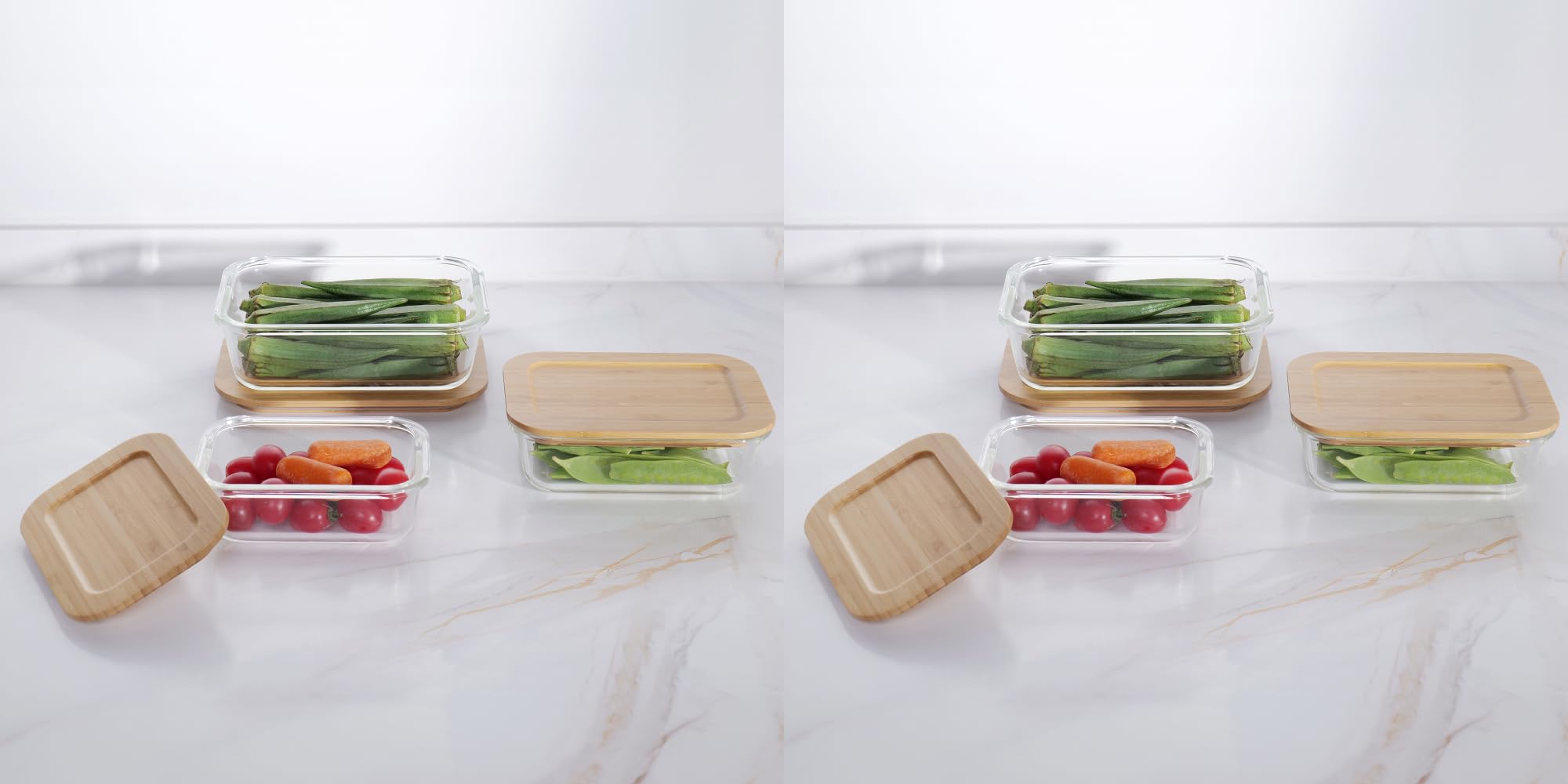 Borosilicate Glass Container with Bamboo Lid - 640ML