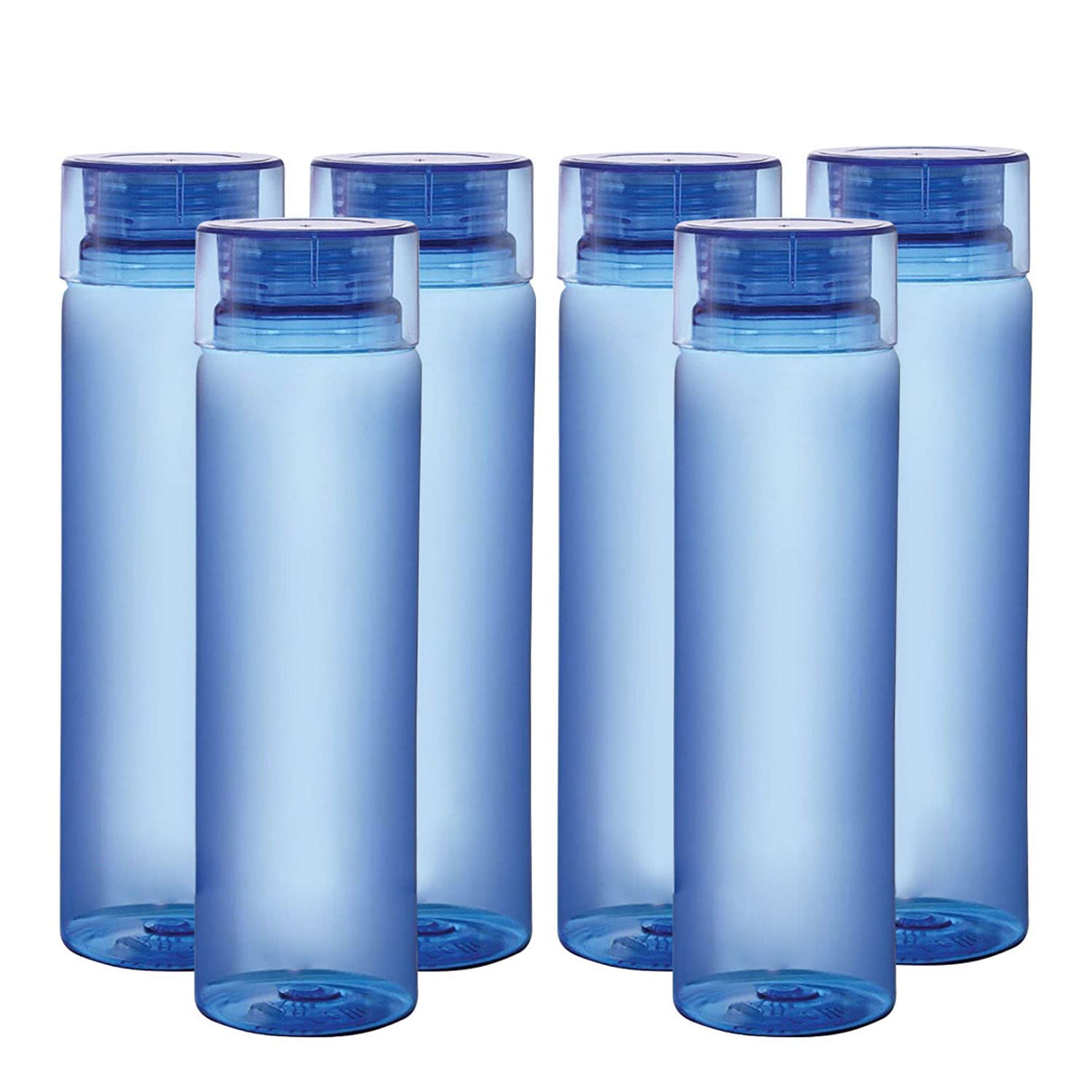 Plastic Food Grade Fridge Square Water Bottle Set of 6 Pieces, 1L