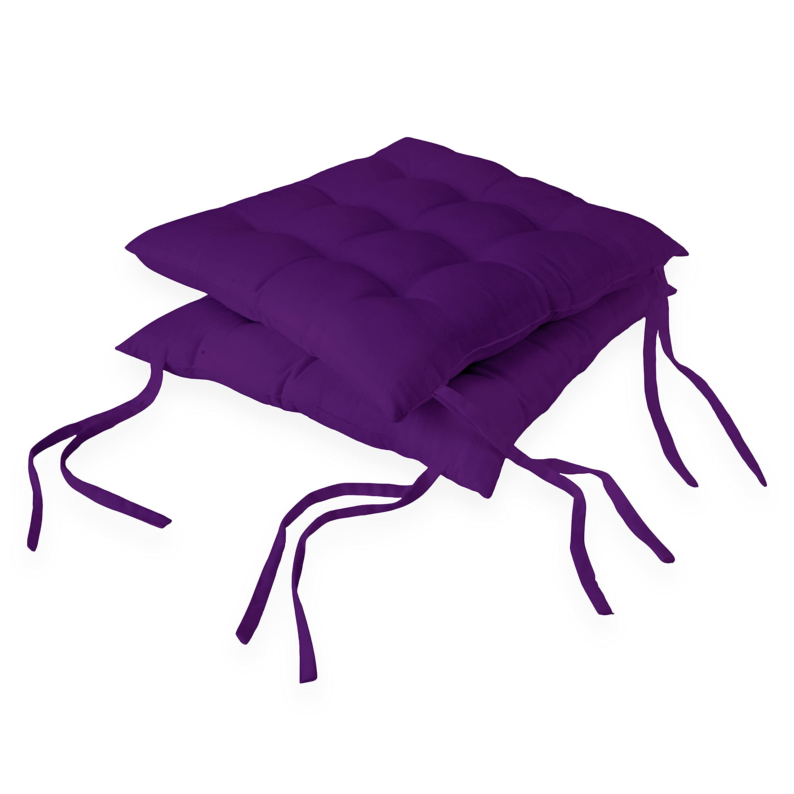 Encasa Homes 2 pcs Chair Cushions 40x40 cm Purple Dyed Canvas