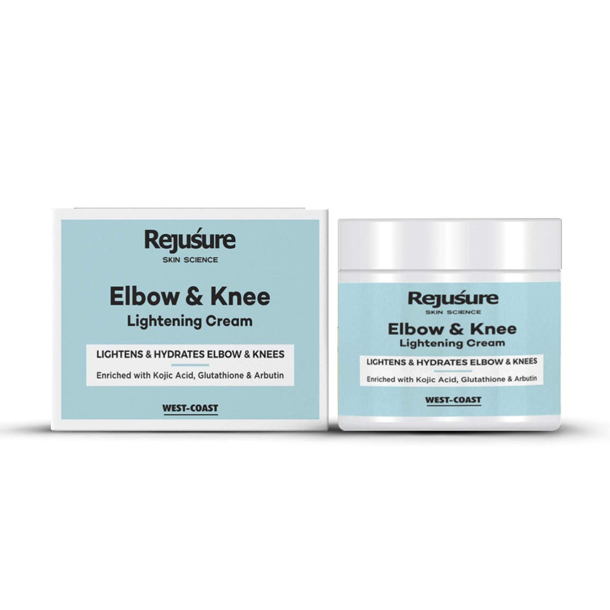 Rejusure Elbow & Knee Lightening Cream - Hydrating Formula | Dark Elbow & Knee Areas | Dead Cells | Hydrates | Uneven skintone - 50 gm