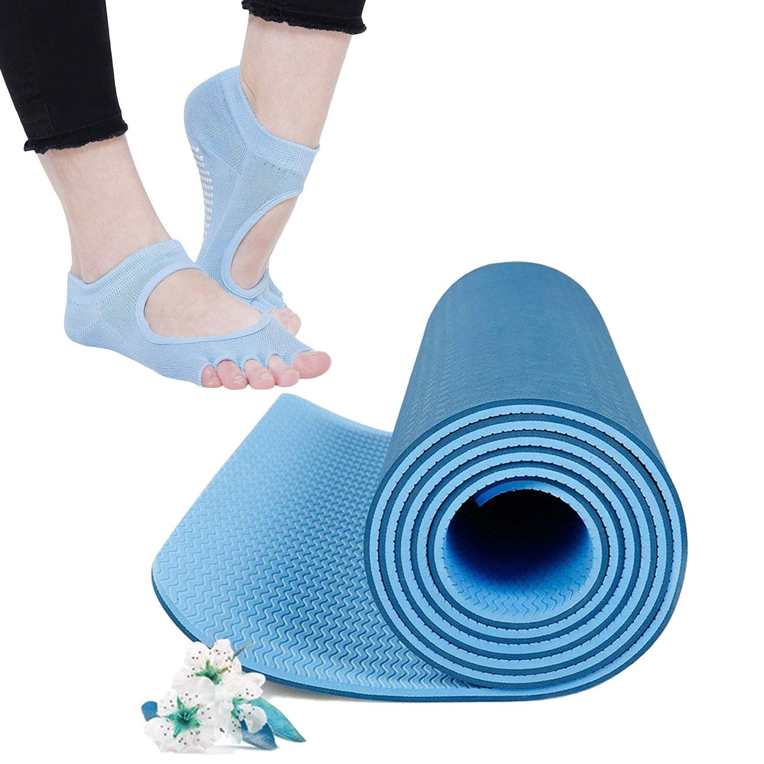 Strauss TPE Eco Friendly Dual Layer Yoga Mat, 6mm (Blue) and Yoga –  GlobalBees Shop