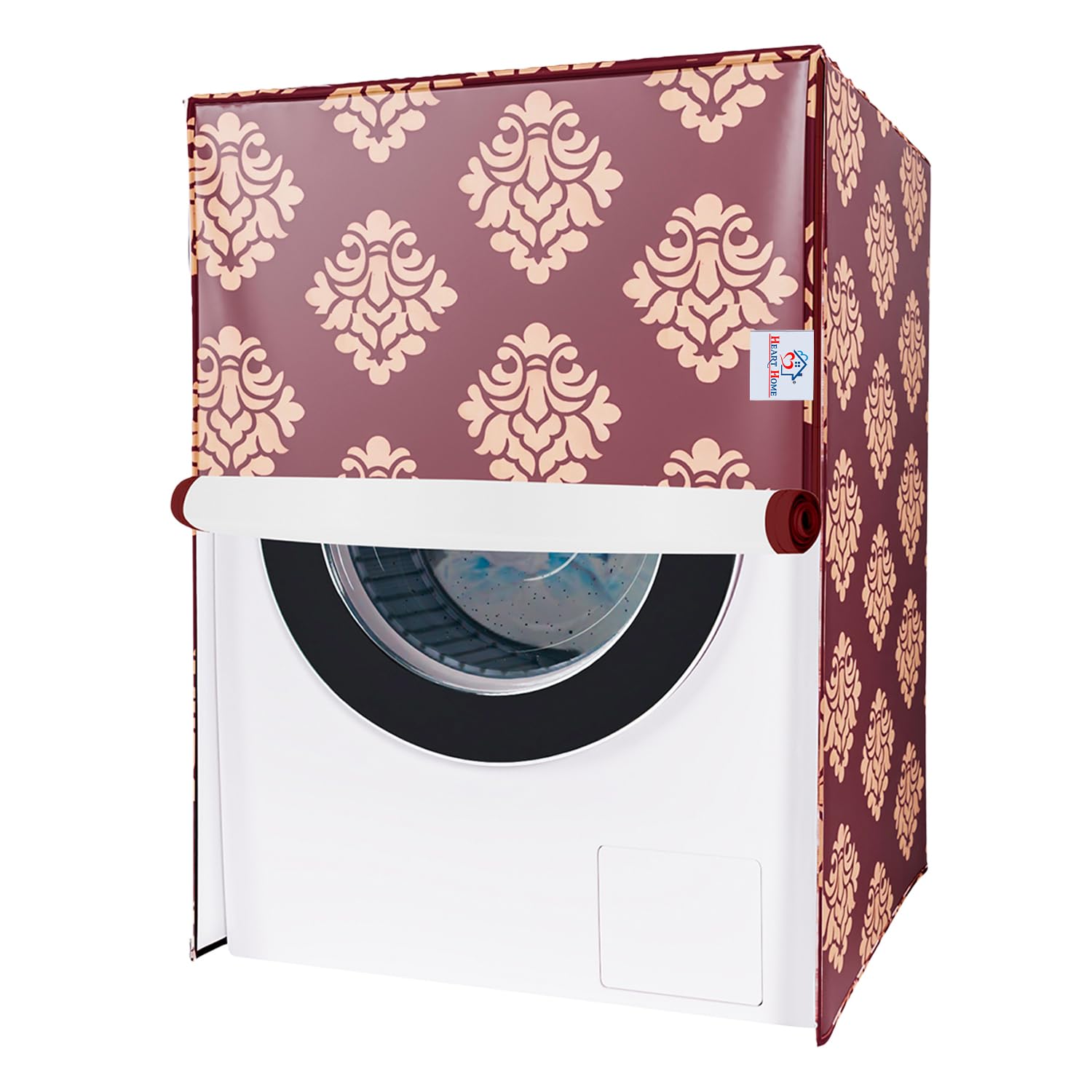 1pc Polyester Washing Machine Cover, Modern Black Washer And Dryer Cover  For The Top