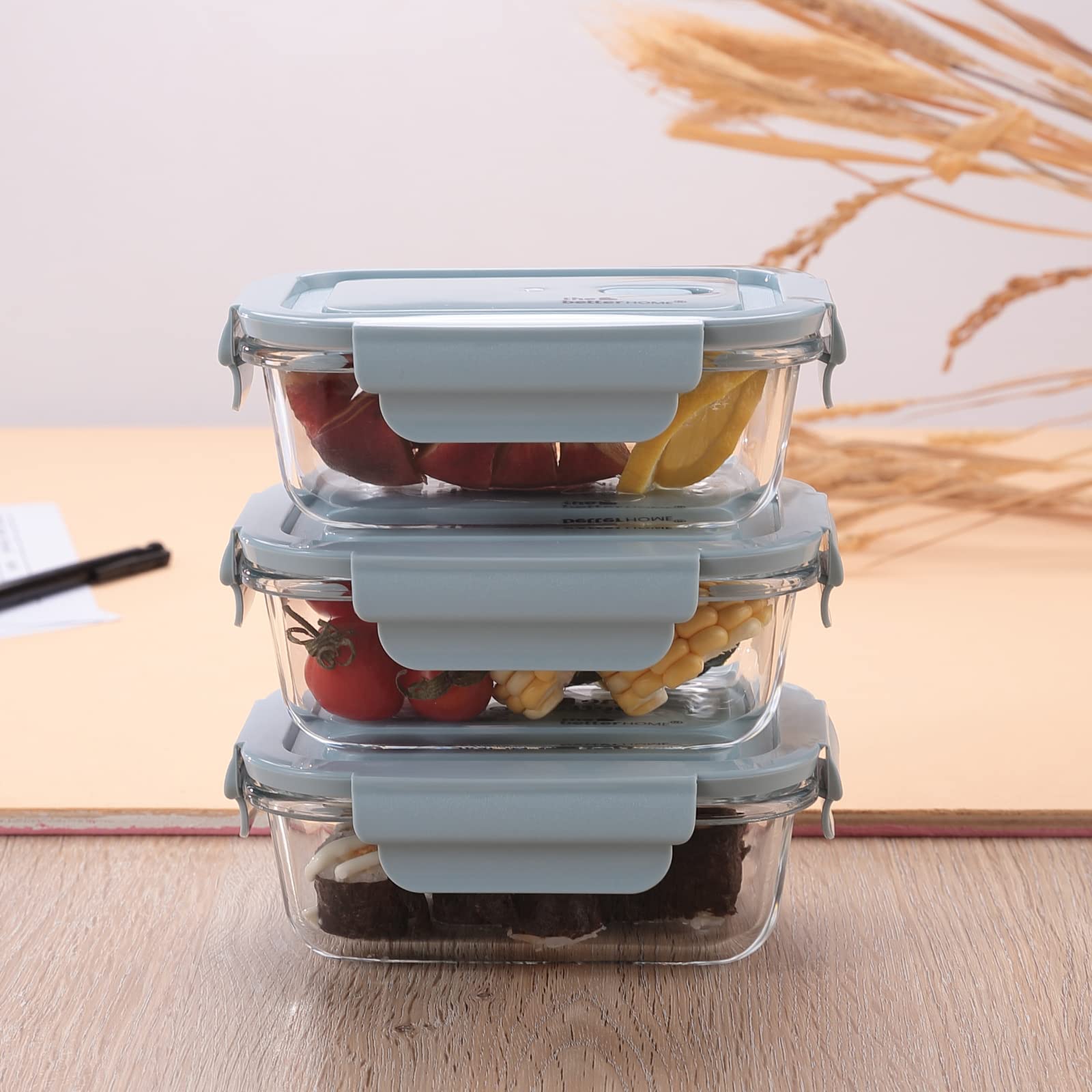 Hemera Glass Glass Food Storage Container Set (4PCS glass