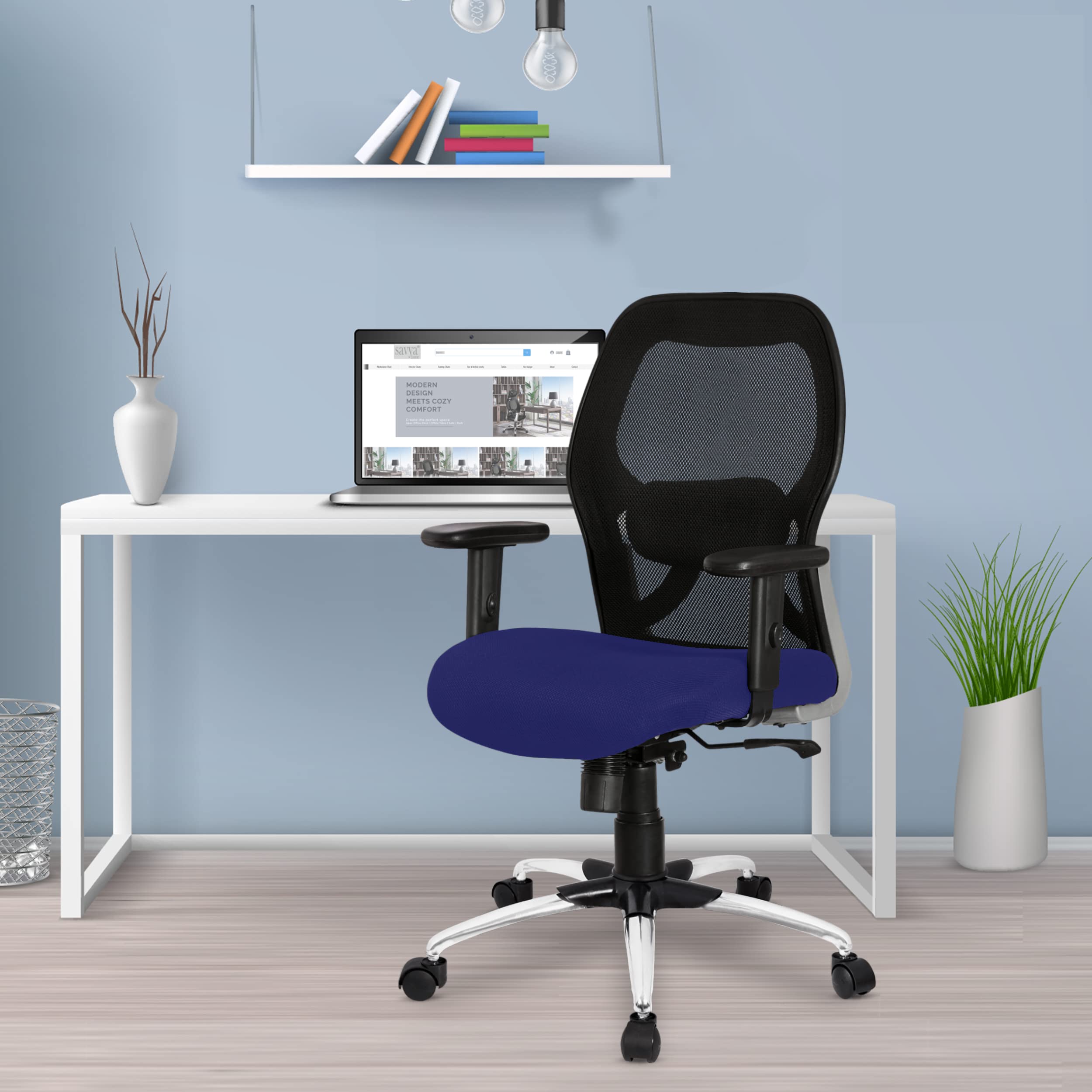 Foldable Ergonomic Office Chair with Footrest, High Back Computer Chair  with 2D Headrest, Mesh Back, Sponge Seat, Adjustable Lumbar Support, 2D