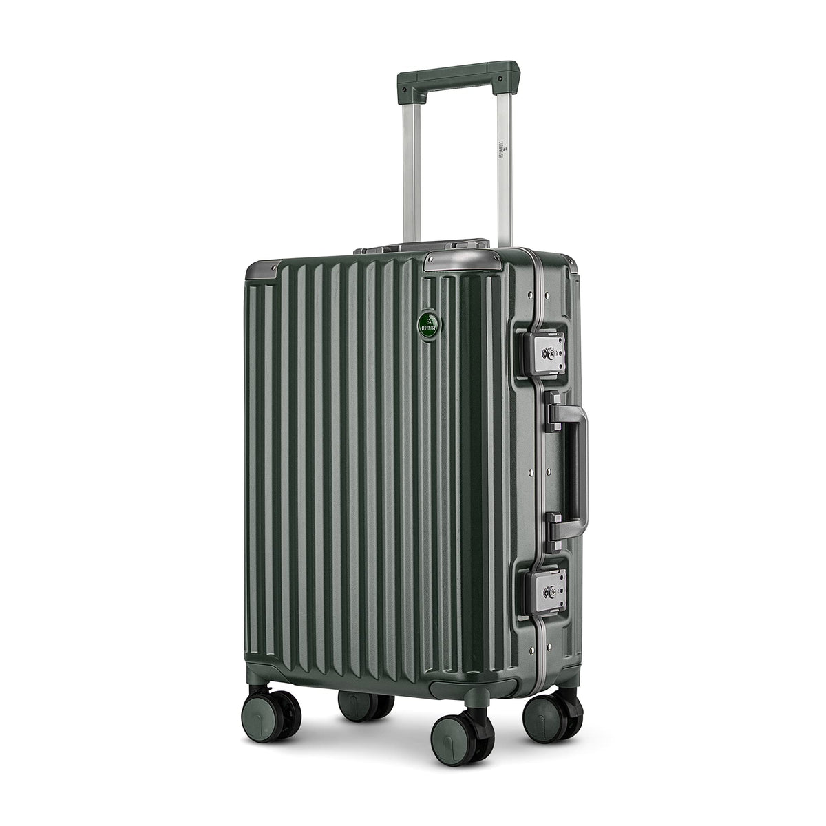 THE CLOWNFISH Stark Series Luggage Polycarbonate Hard Case Suitcase Eight Wheel Trolley Bag with Double TSA Locks- Forest Green (Small Size, 57 cm-22 inch)