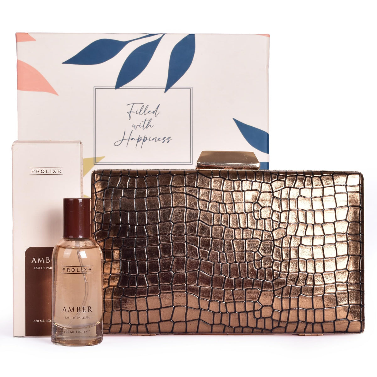 Gleevers Chic & Fragrant Gift for Women | Gift Box pack of 2 with Perfume (30 ml) & Golden Sling Bag | Birthday Gift, Anniversary Gift, Valentine Gift, Secret Santa Gifts
