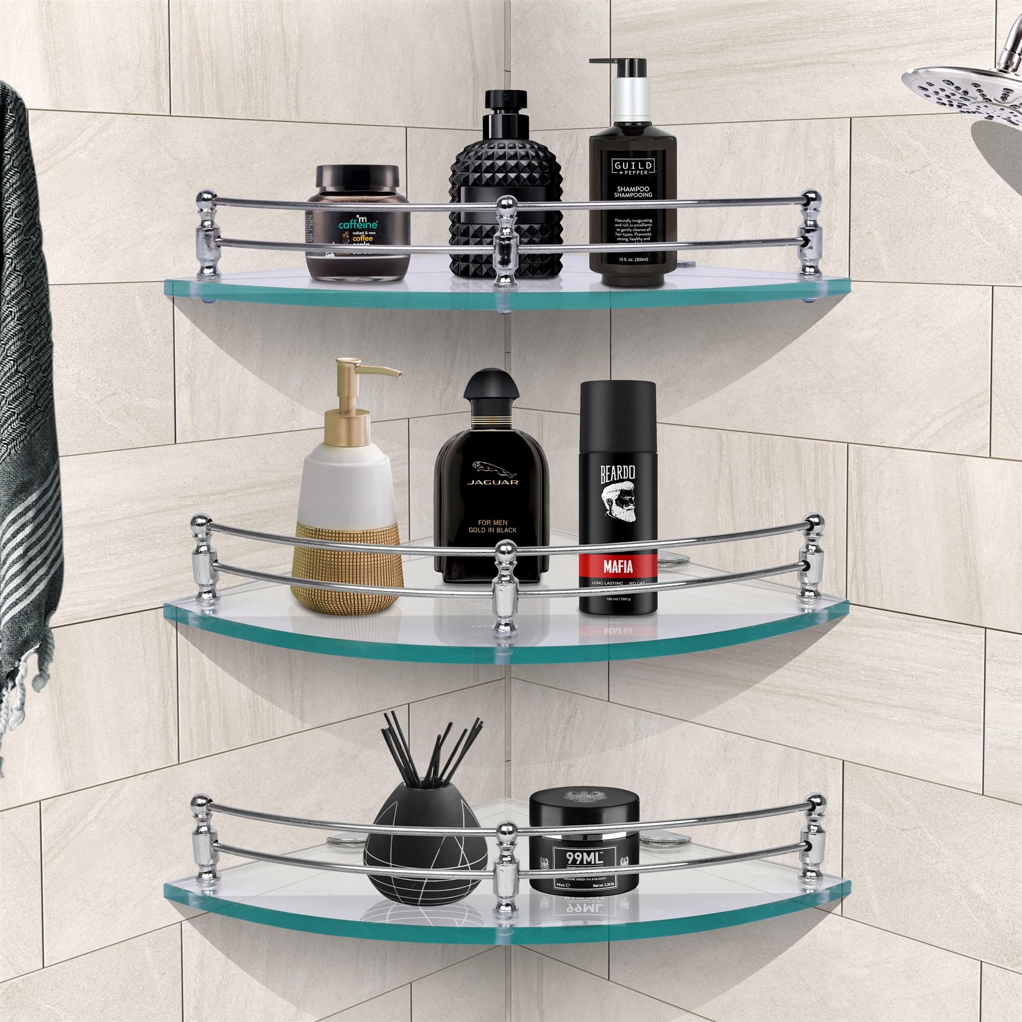  Plantex GI Metal Wall Mounted Bathroom Corner/Shelf/Rack/Storage  Organizer - Bathroom Accessories (Powder Coated Finish) - Pack of 2 : Home  & Kitchen