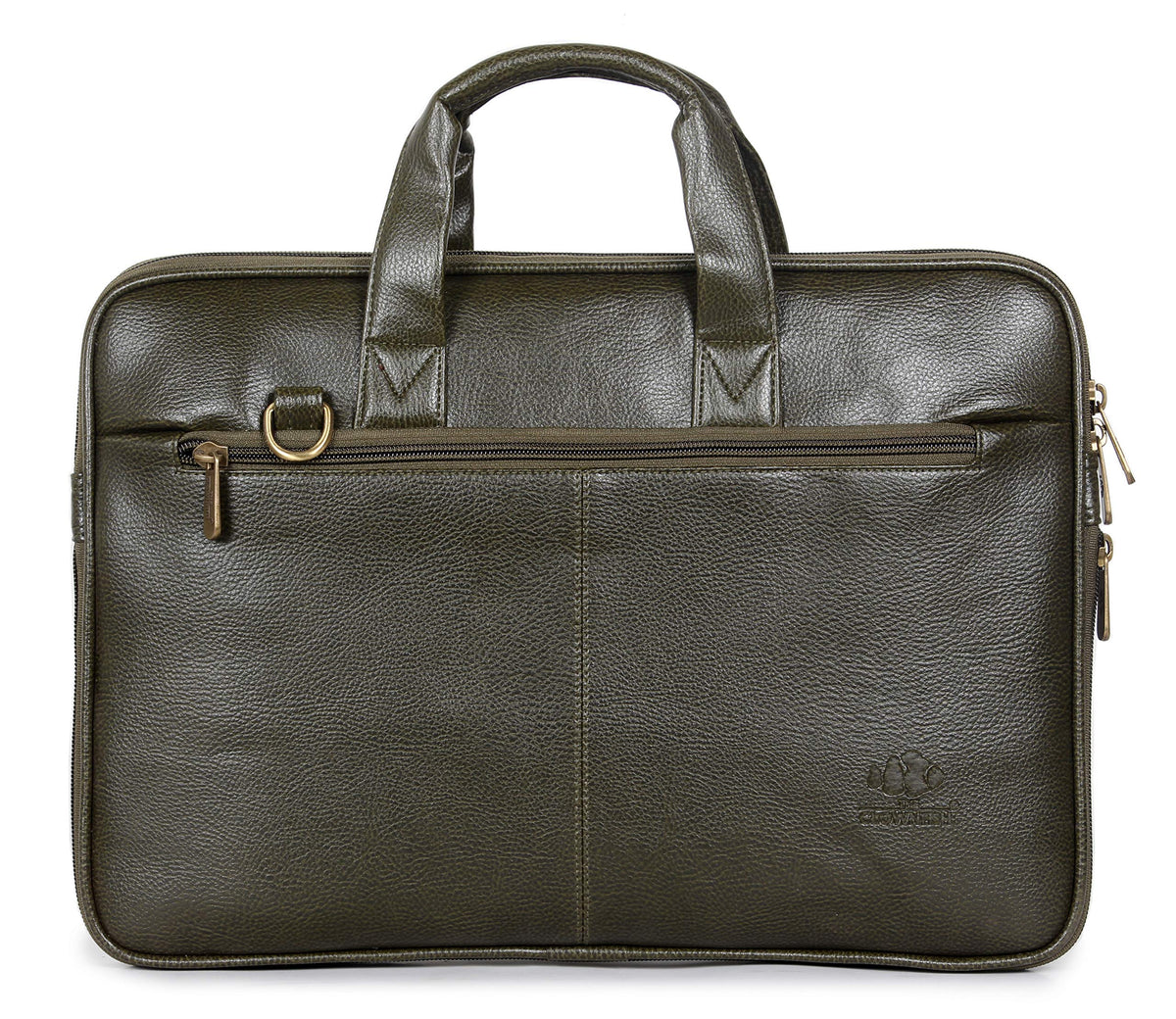 The Clownfish Cadmus Faux Leather Slim Expandable 12 inch Laptop Messenger Bag Laptop Briefcase (Green)