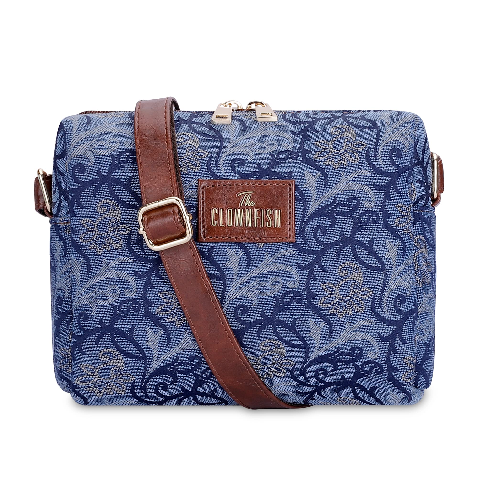 1pc Blue Denim Fabric Fashionable Simple Single Shoulder Crossbody Bag  Suitable For Daily Use