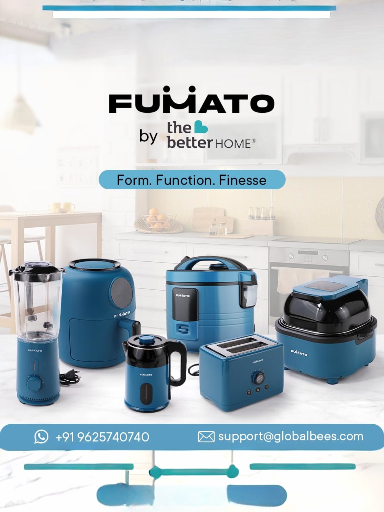 FUMATO kitchen combo - Stylish midnight blue appliances