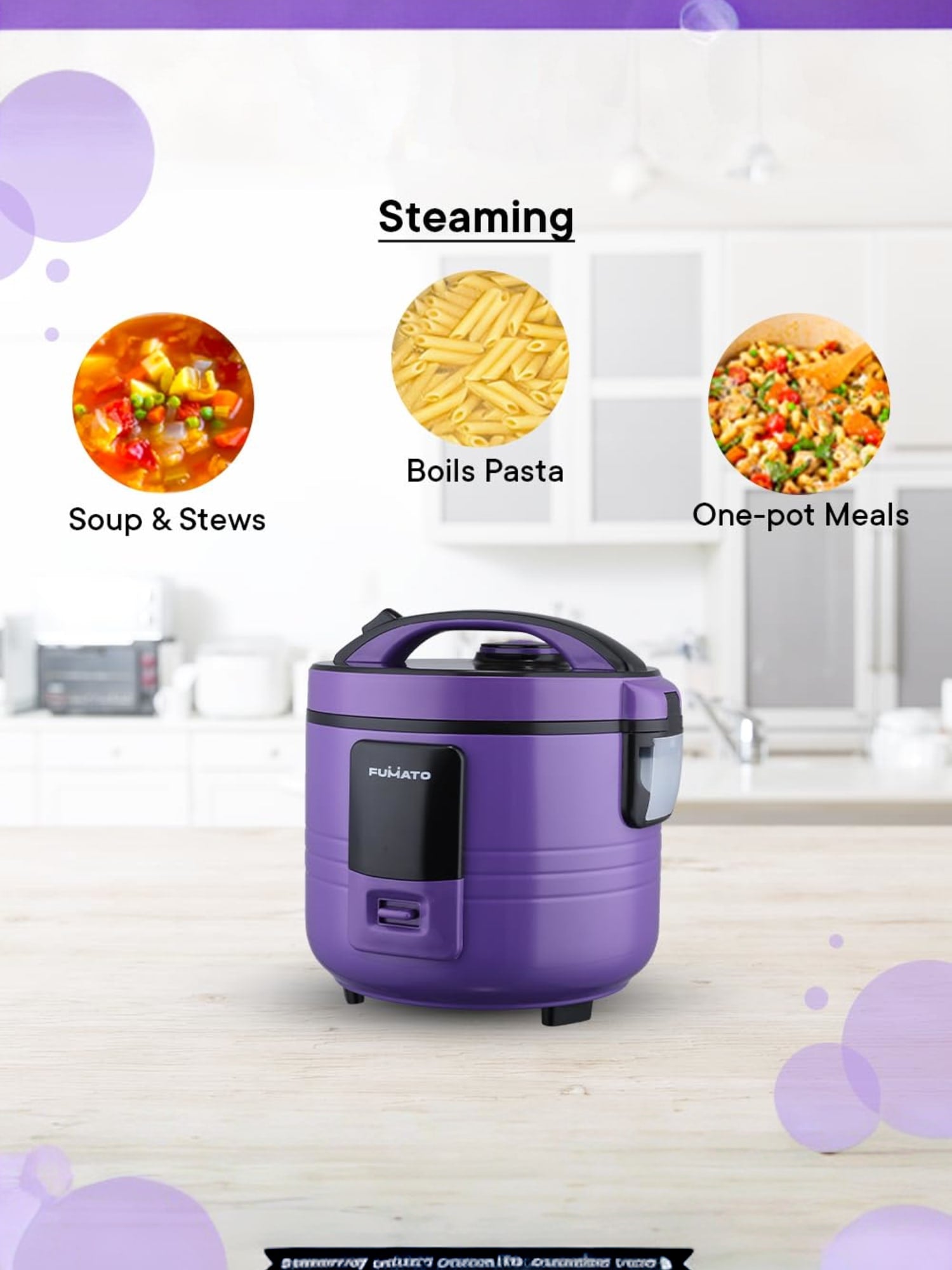 FUMATO Electric Rice Cooker - fluffy rice preparation