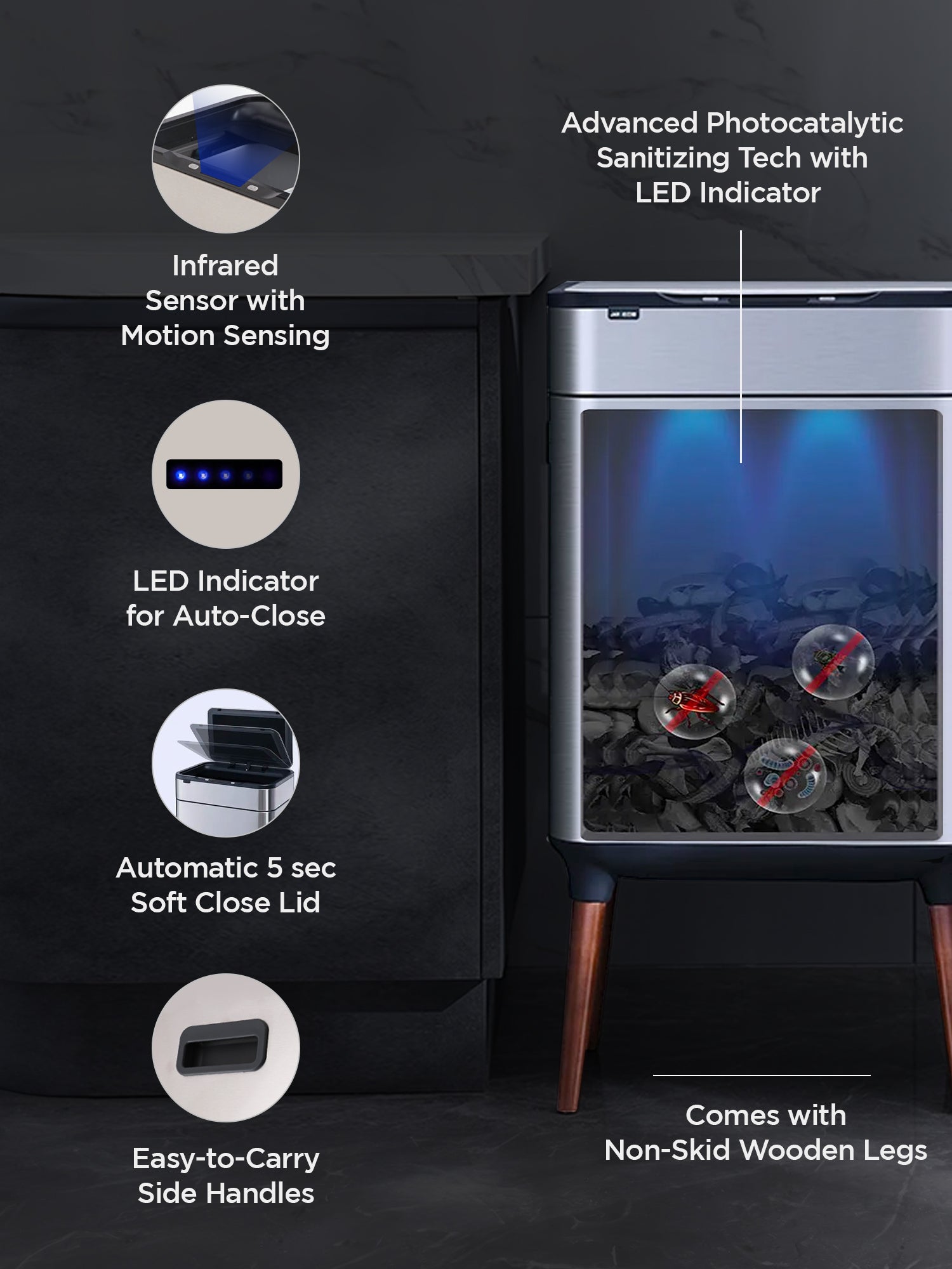 UMAI smart sensor dustbin - modern design for offices