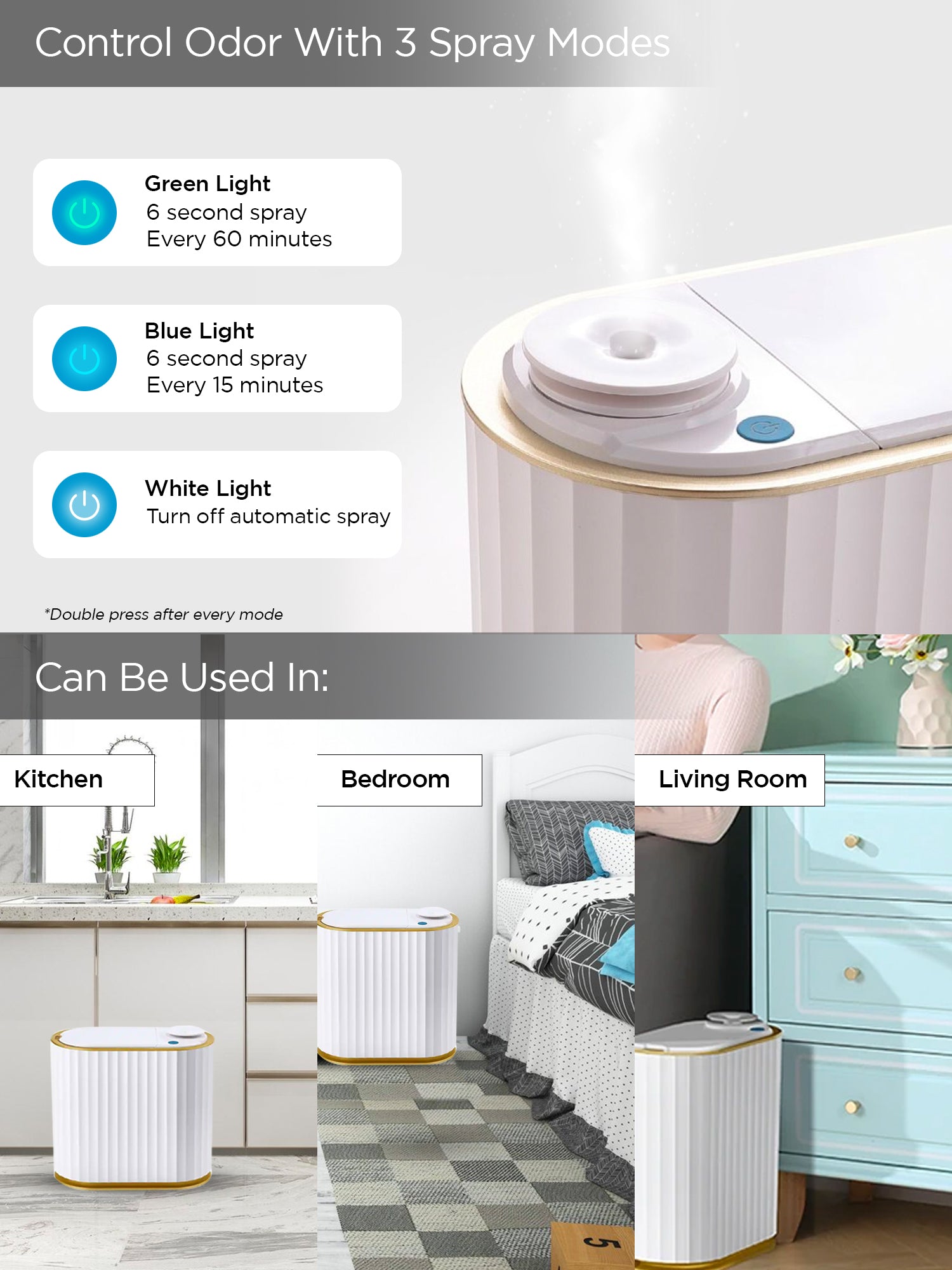 UMAI automatic dustbin - compact size for bathrooms