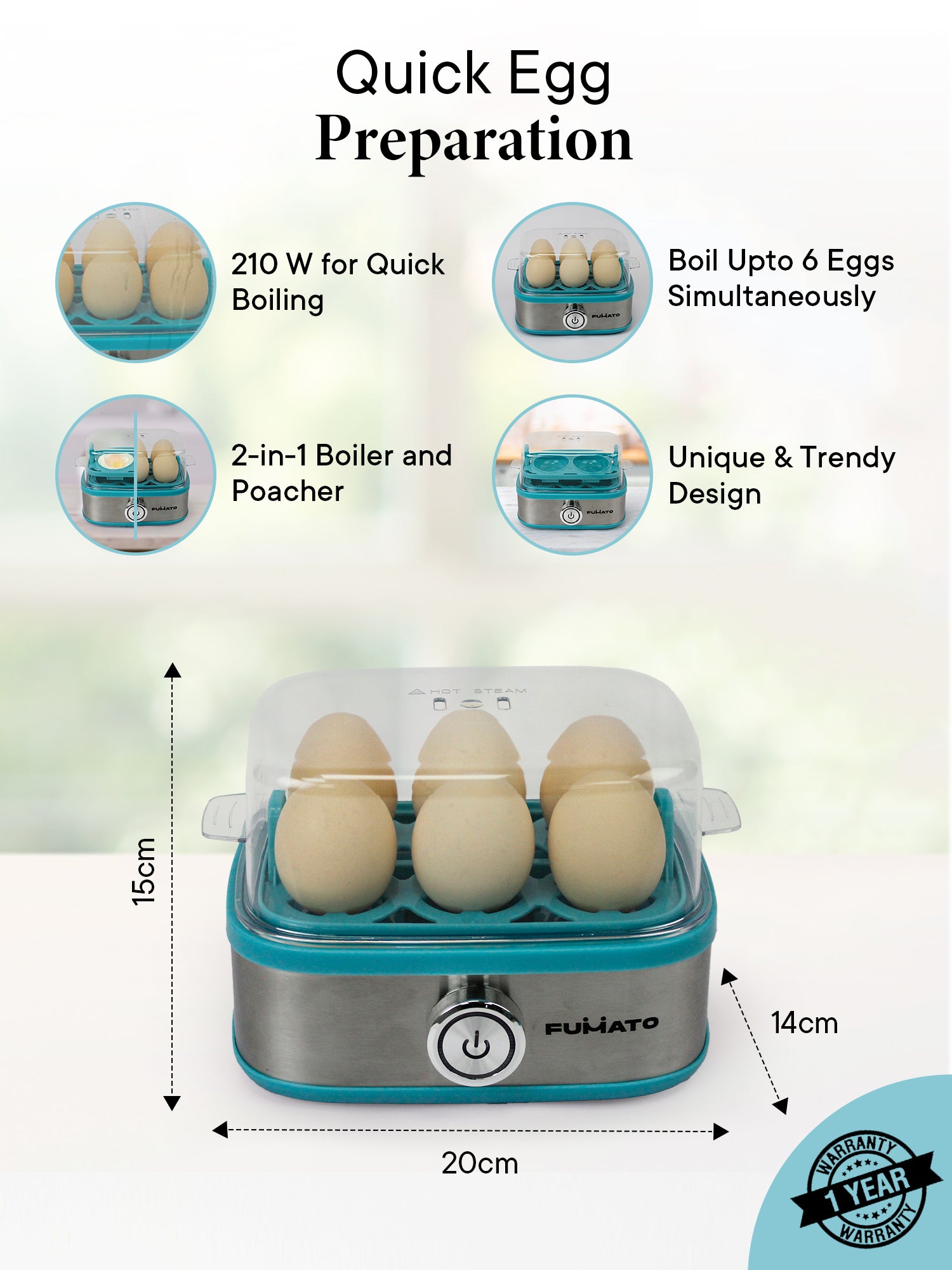 FUMATO egg boiler - ideal for gym routines