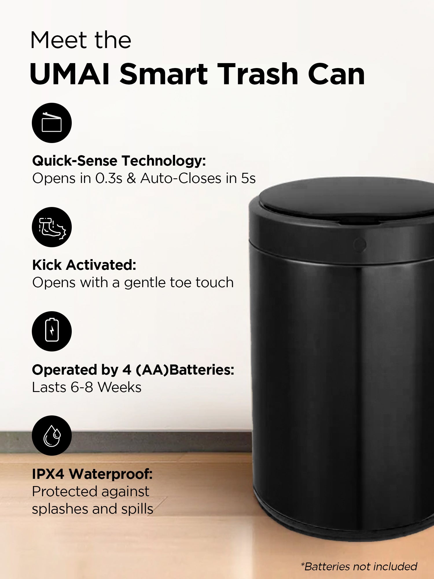 UMAI 12L Dustbin - Outdoor cleanup