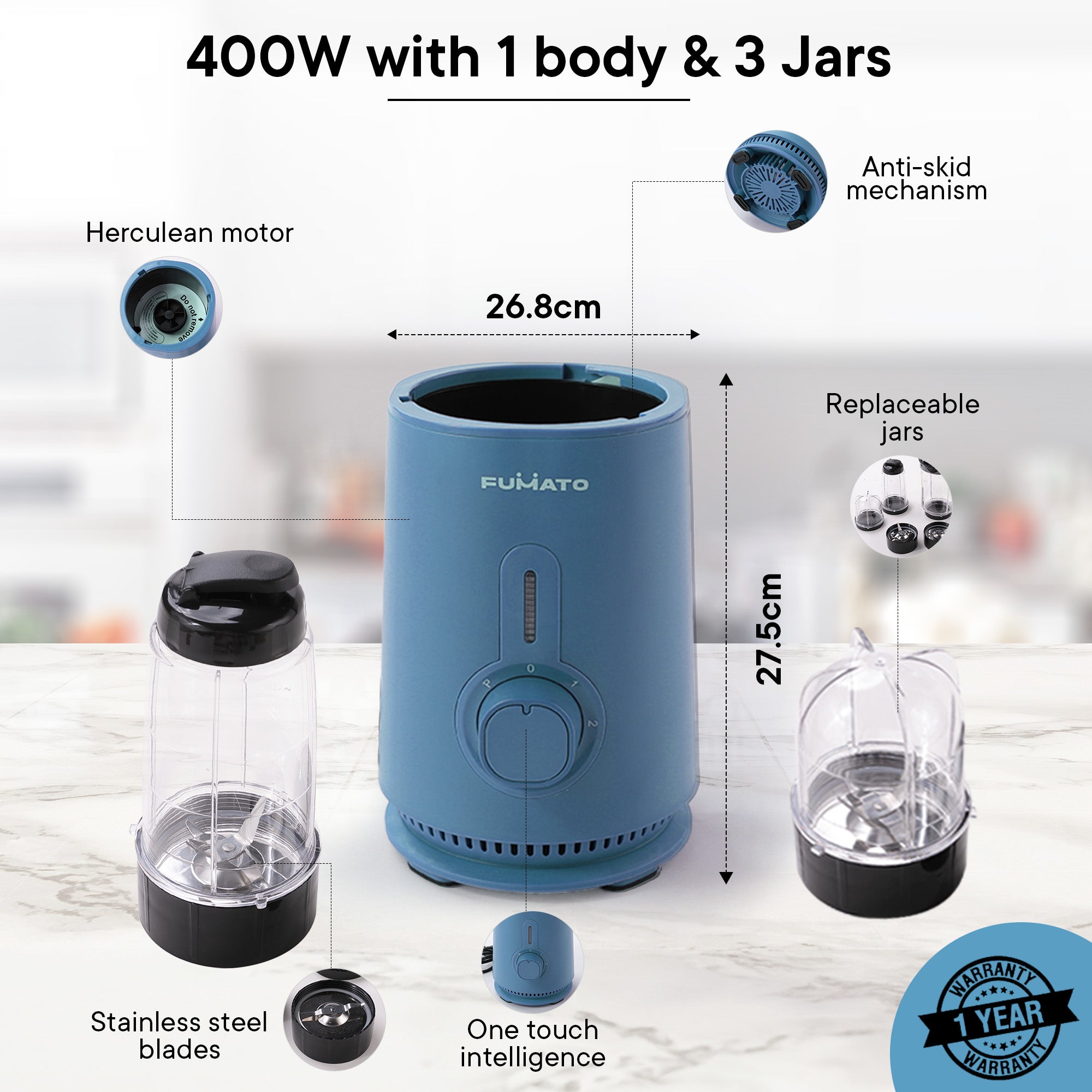 FUMATO QuikBlend Mixer Grinder - Baby Food Prep