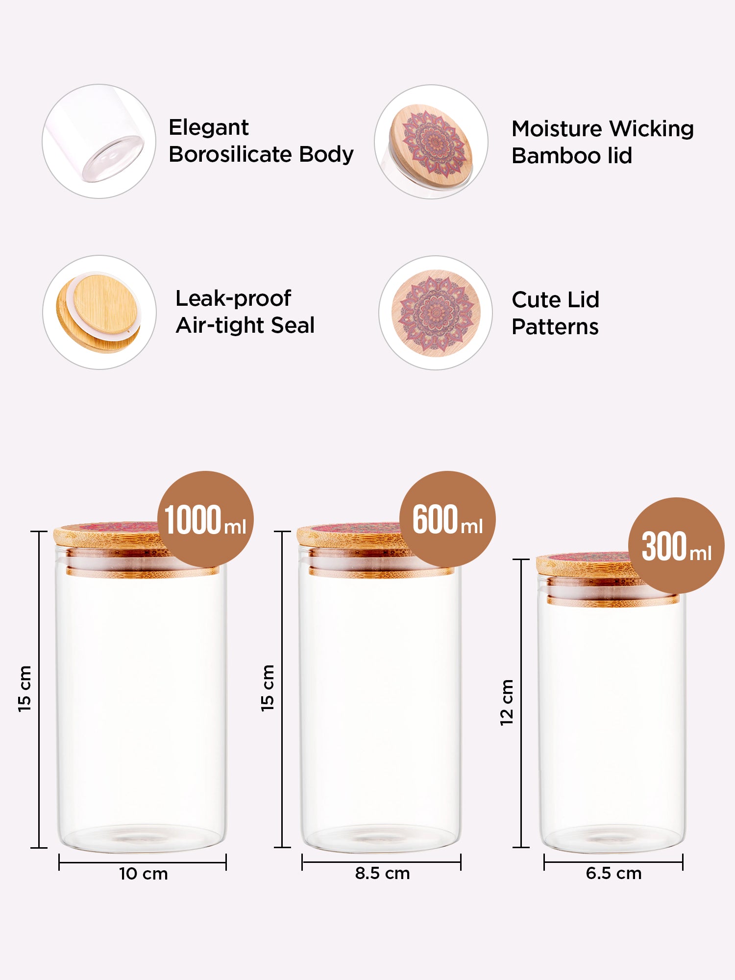 The Better Home UMAI Container Set - Multi-size glass jars