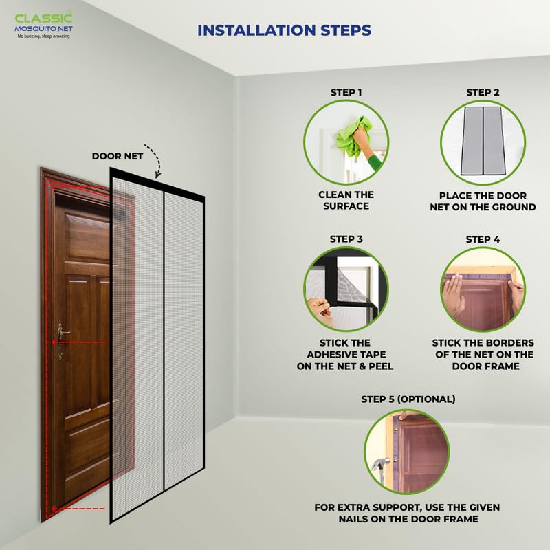 Classic Mosquito Net - Easy Install Magnetic Door Screen
