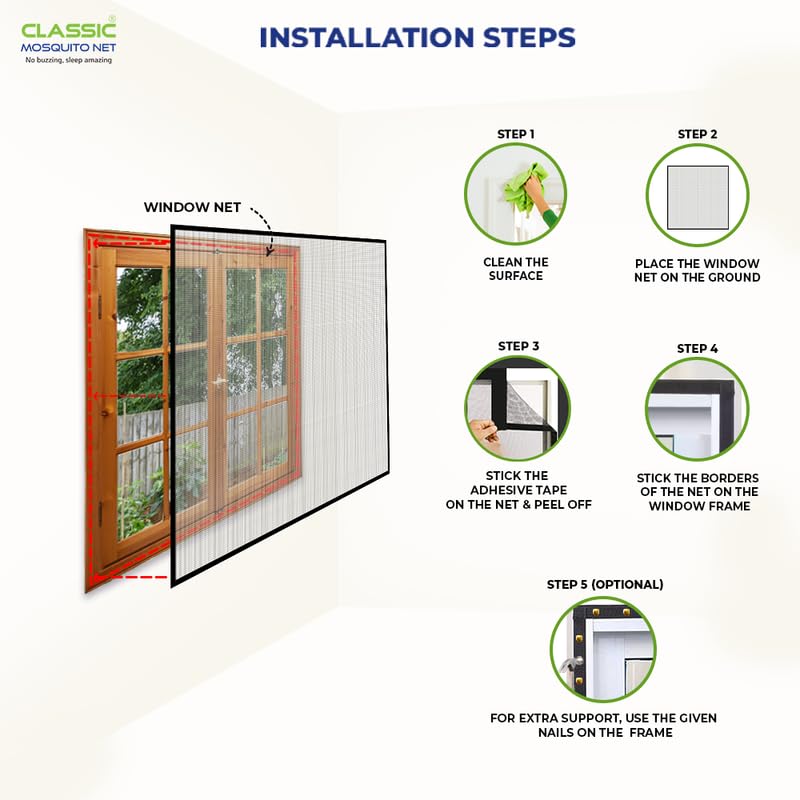 Classic Mosquito Net - Durable 120 GSM screen for windows