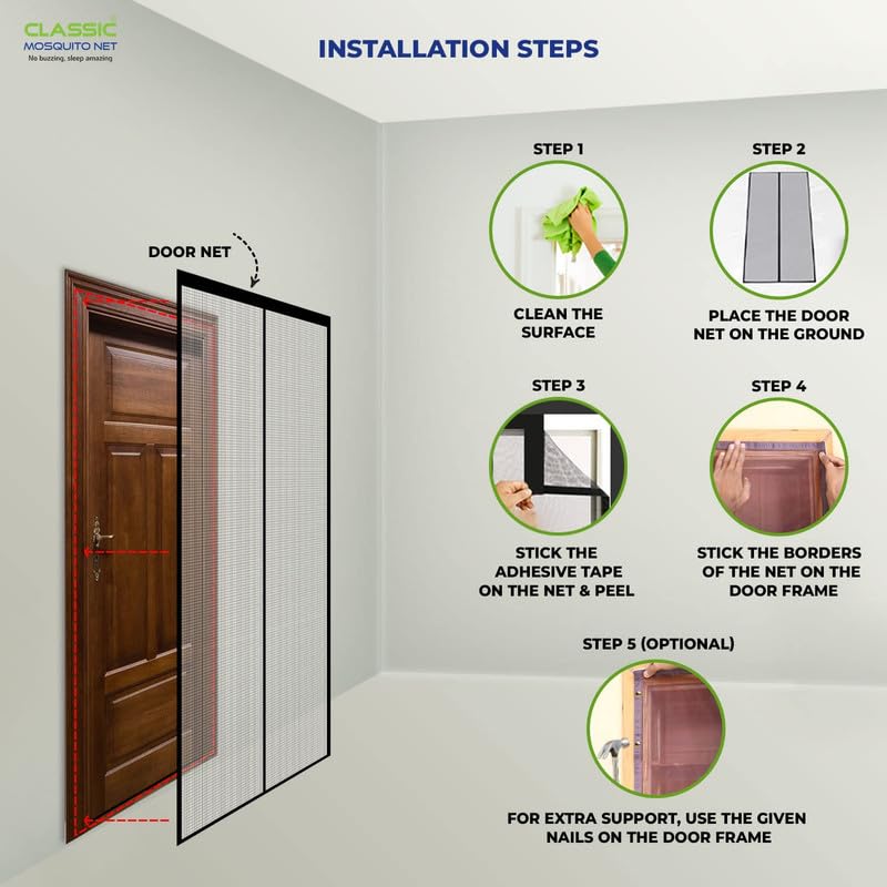 Classic Mosquito Net for Door - Balcony installation