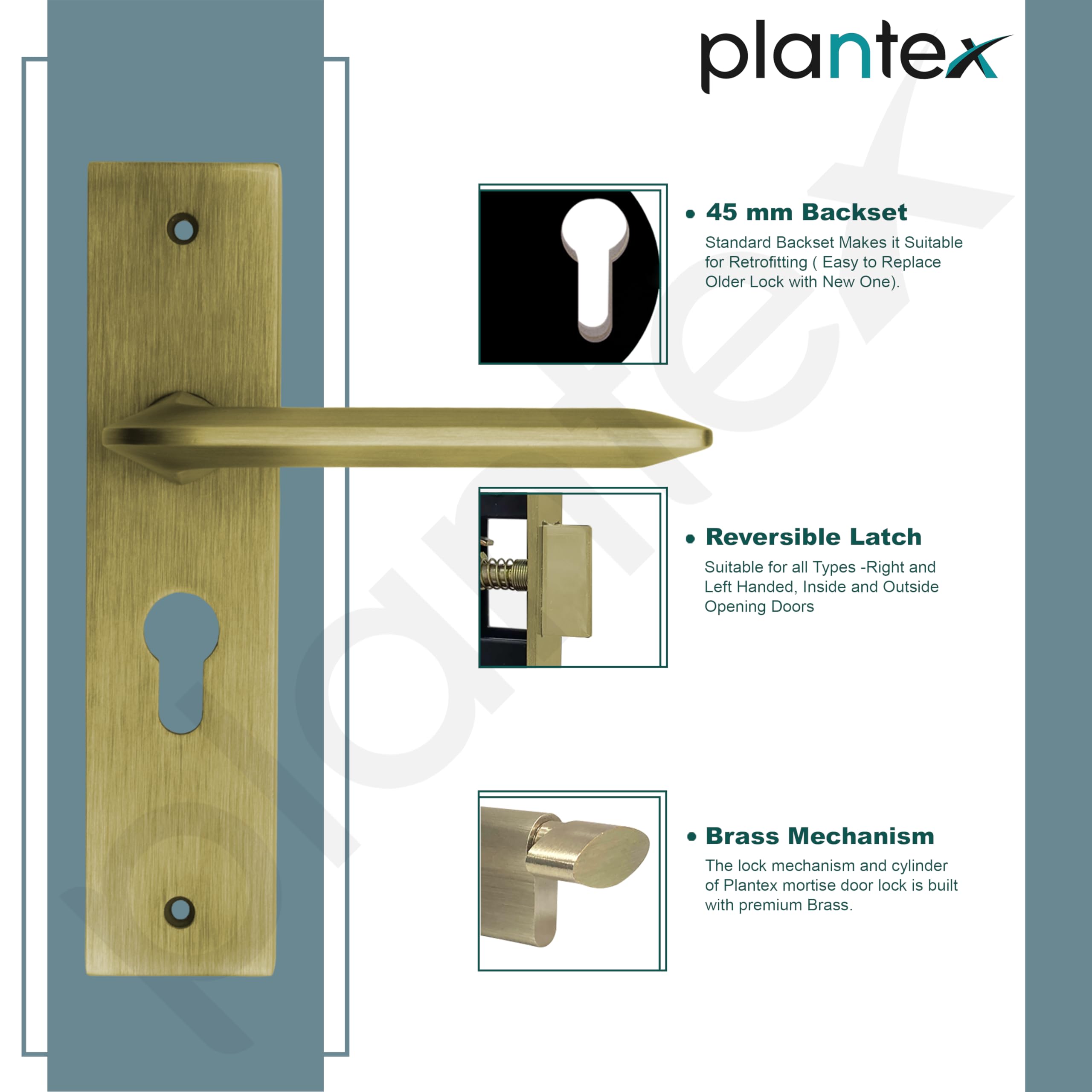 Plantex Heavy Duty Door Lock - hotel main door lock