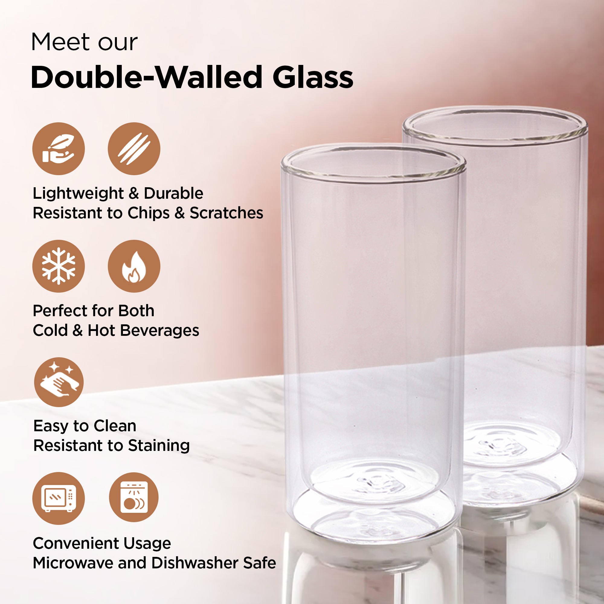 UMAI Borosilicate Mug Set - Elegant Dining Accessory
