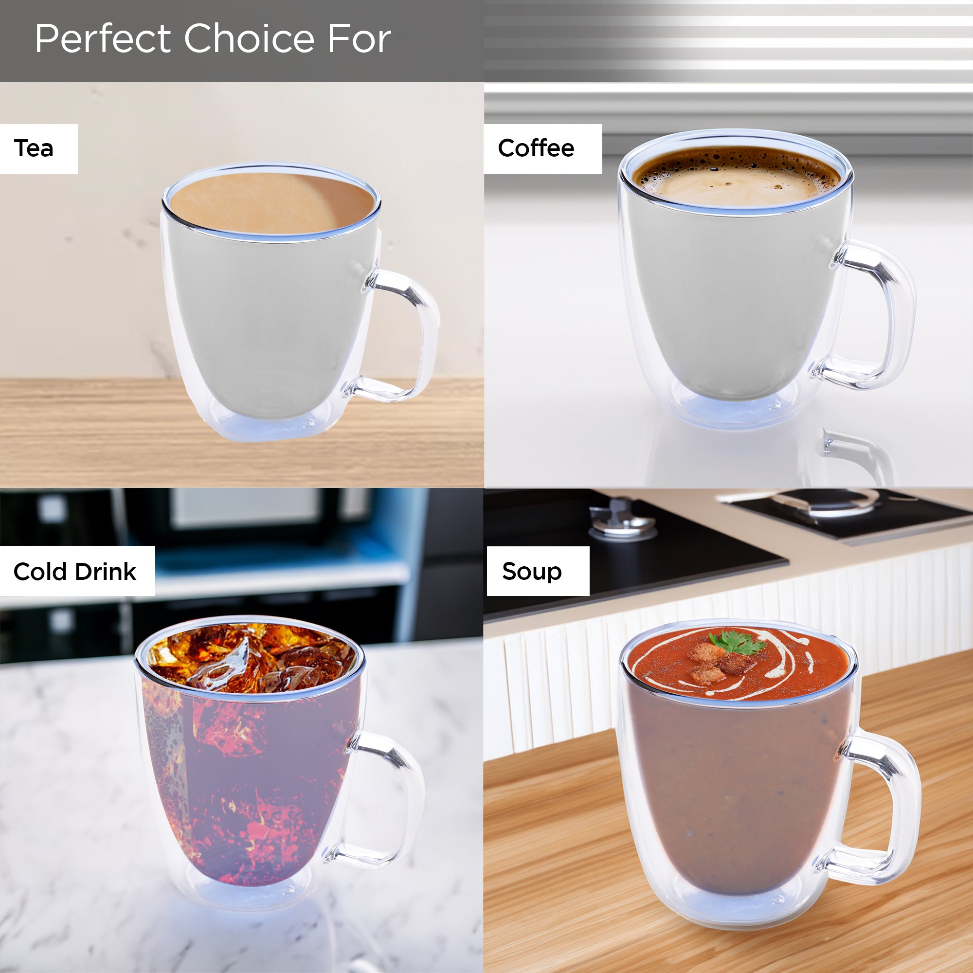 UMAI blue glass coffee cup - stylish outdoor use
