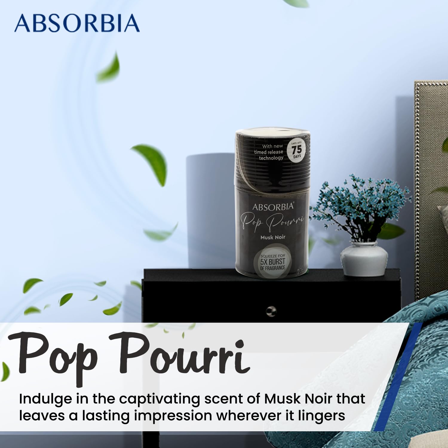 Absorbia air freshener - lasting Musk Noir fragrance