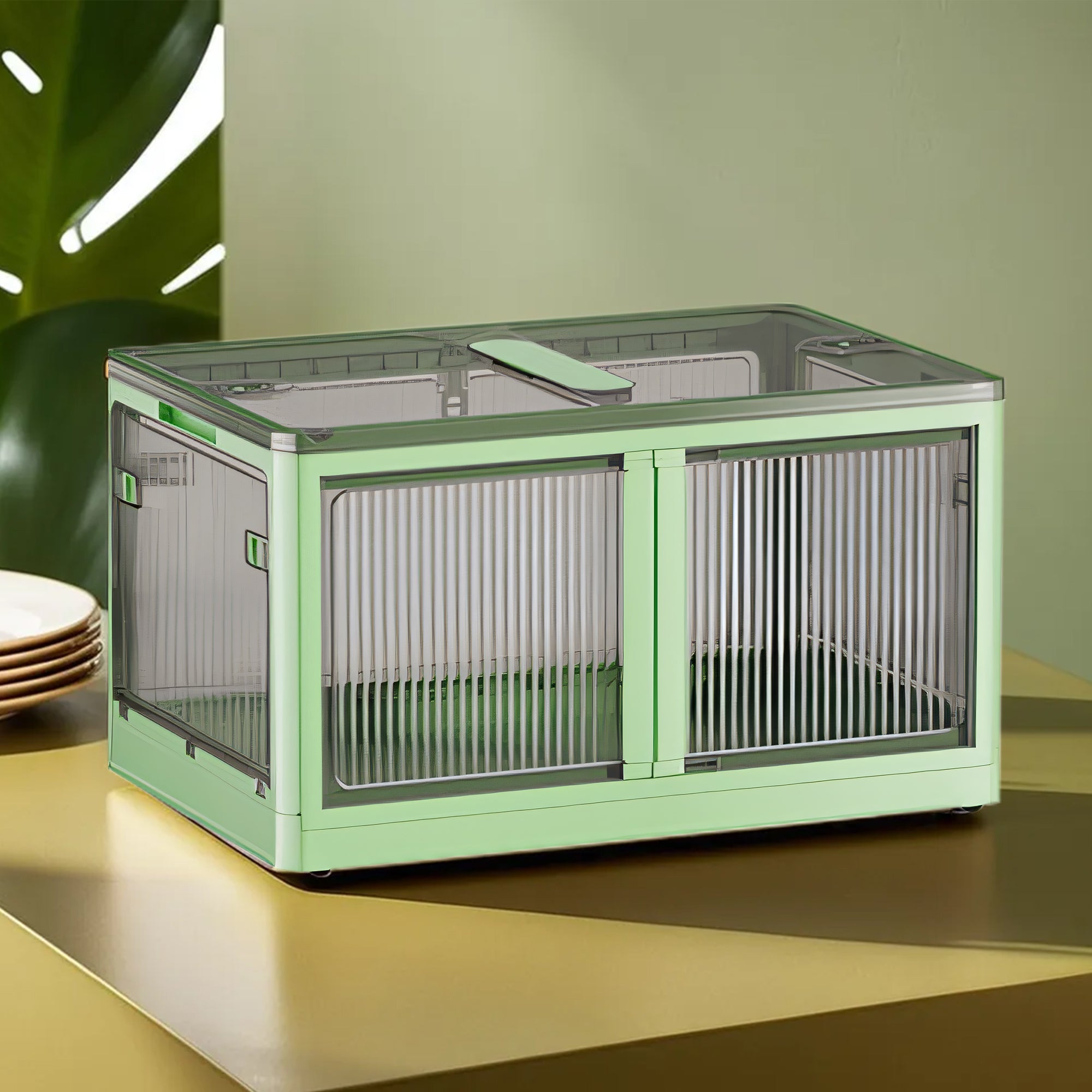 Floding Storage Transparent Box XL Folding Storage Box with Lid | Plastic Underbed Storage ...