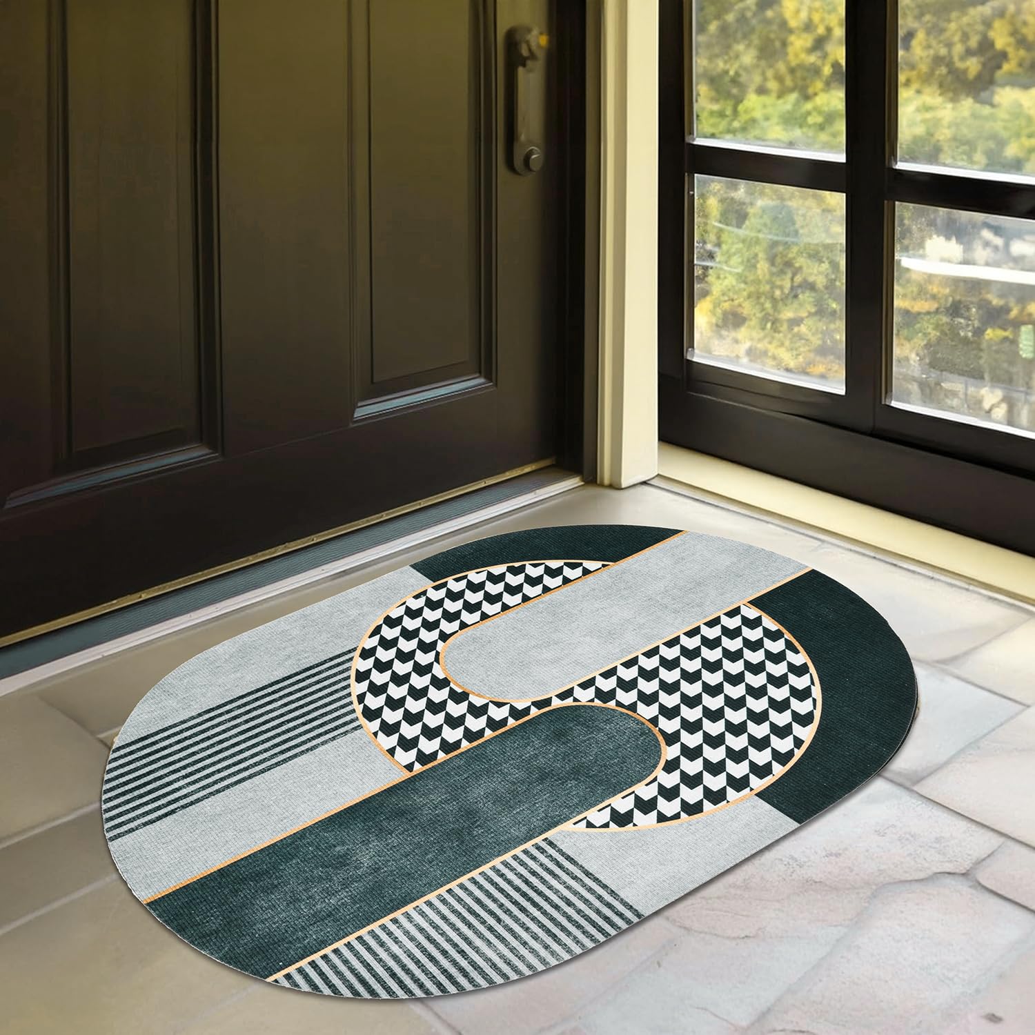 Kuber Industries Oval Bath Mat - Home Bathroom Use