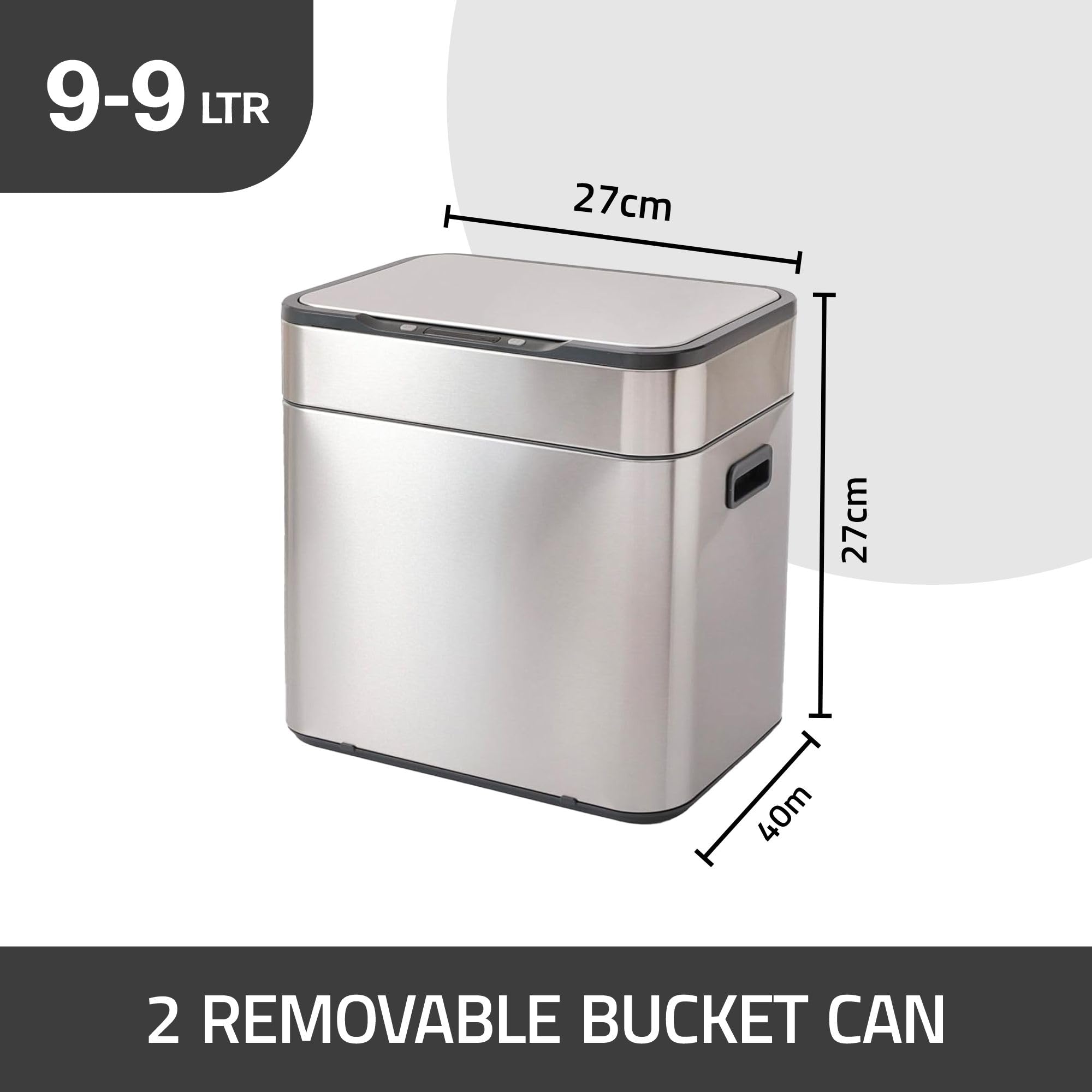 Kuber Industries Stainless Steel Dustbin - Modern bathroom accessory