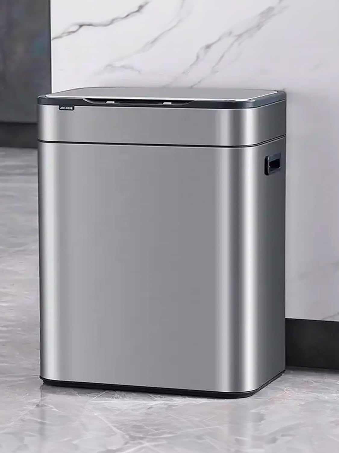 Kuber Industries Silver Dustbin - Touchless garbage can for office