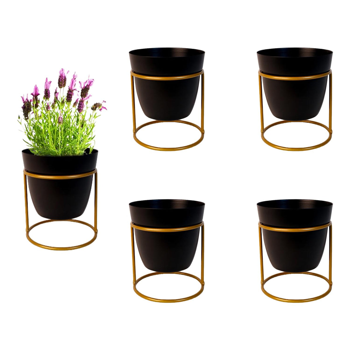Kuber Industries golden stand planter - office greenery