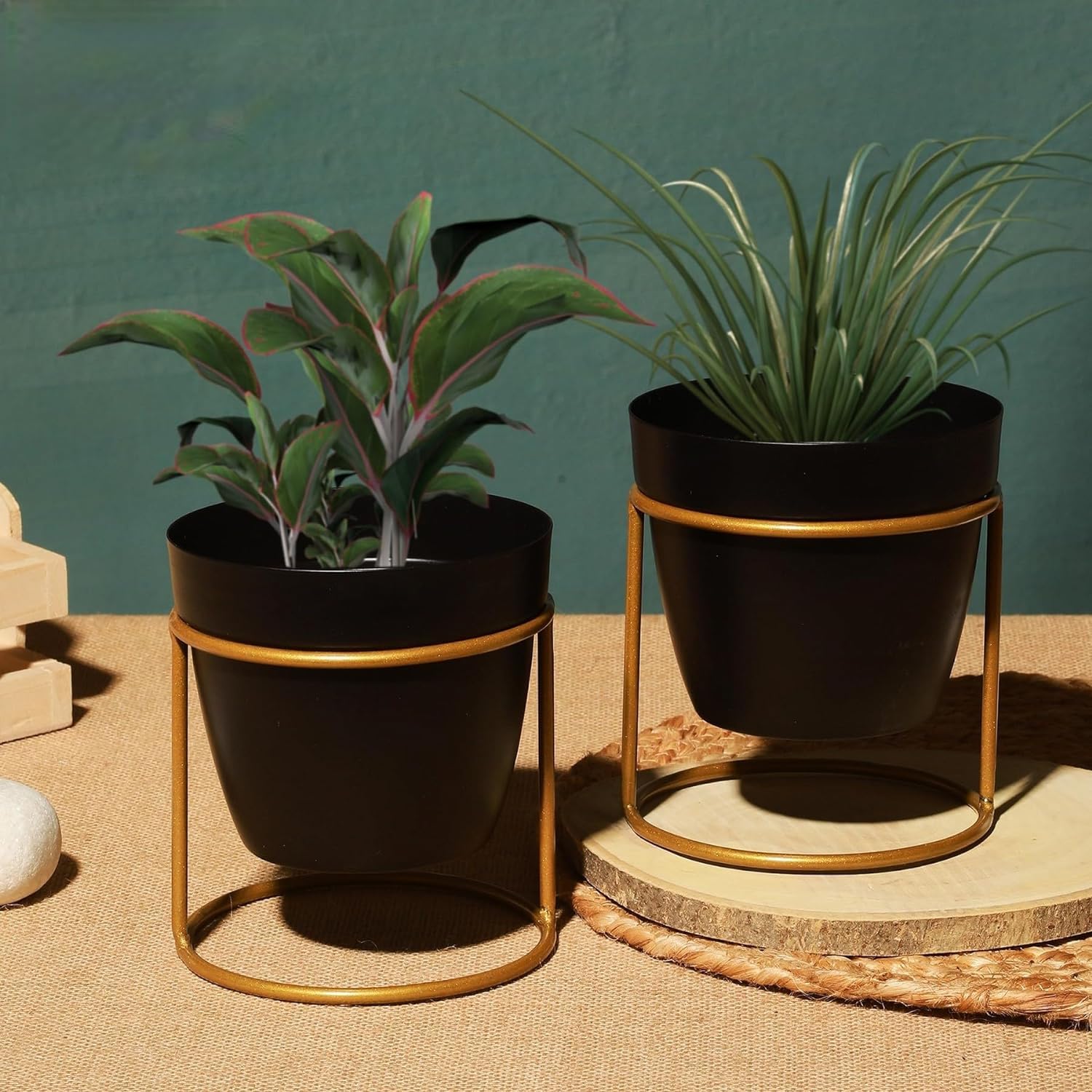 Kuber Industries black planter - elegant home accent