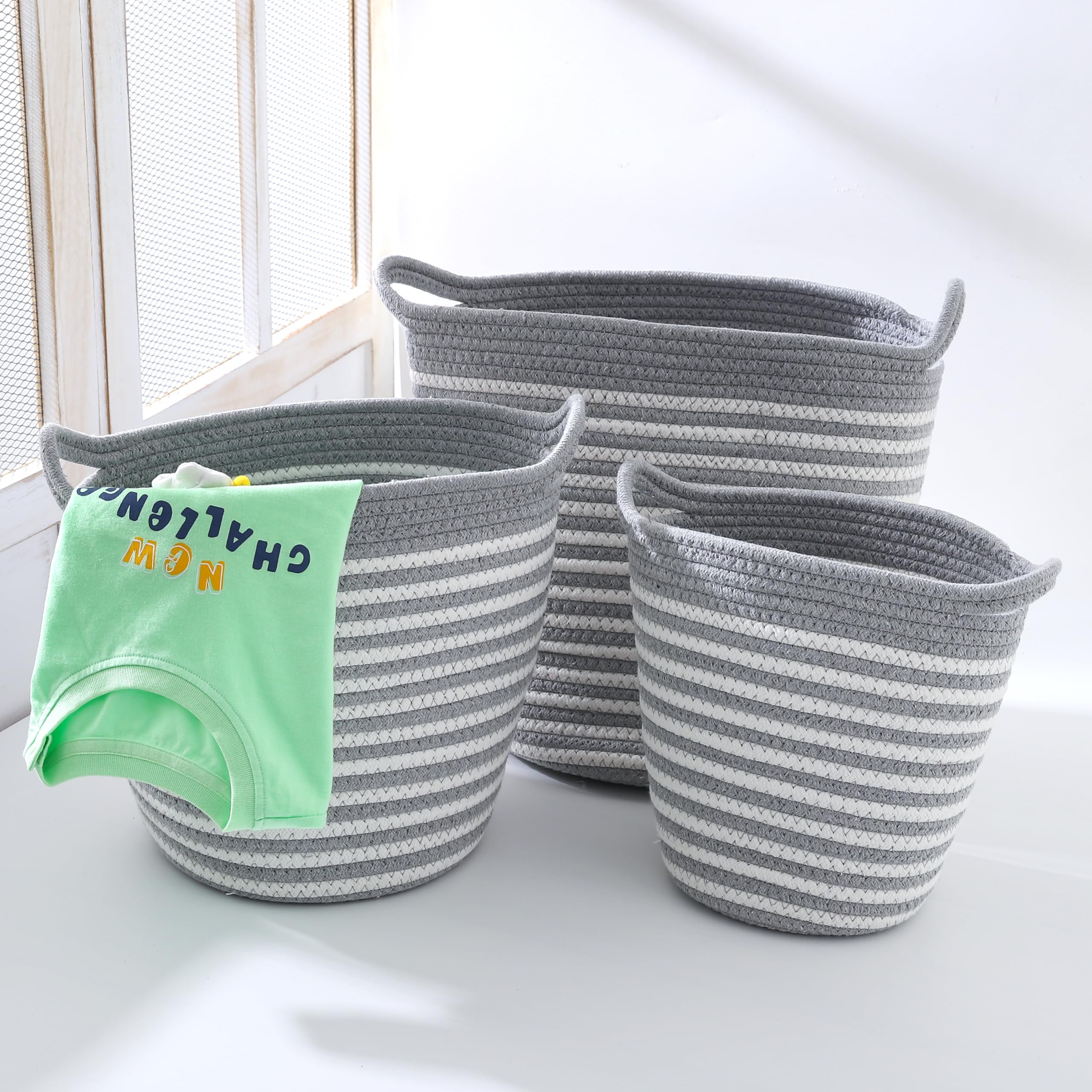 Kuber Industries set of 3 laundry baskets - versatile home use