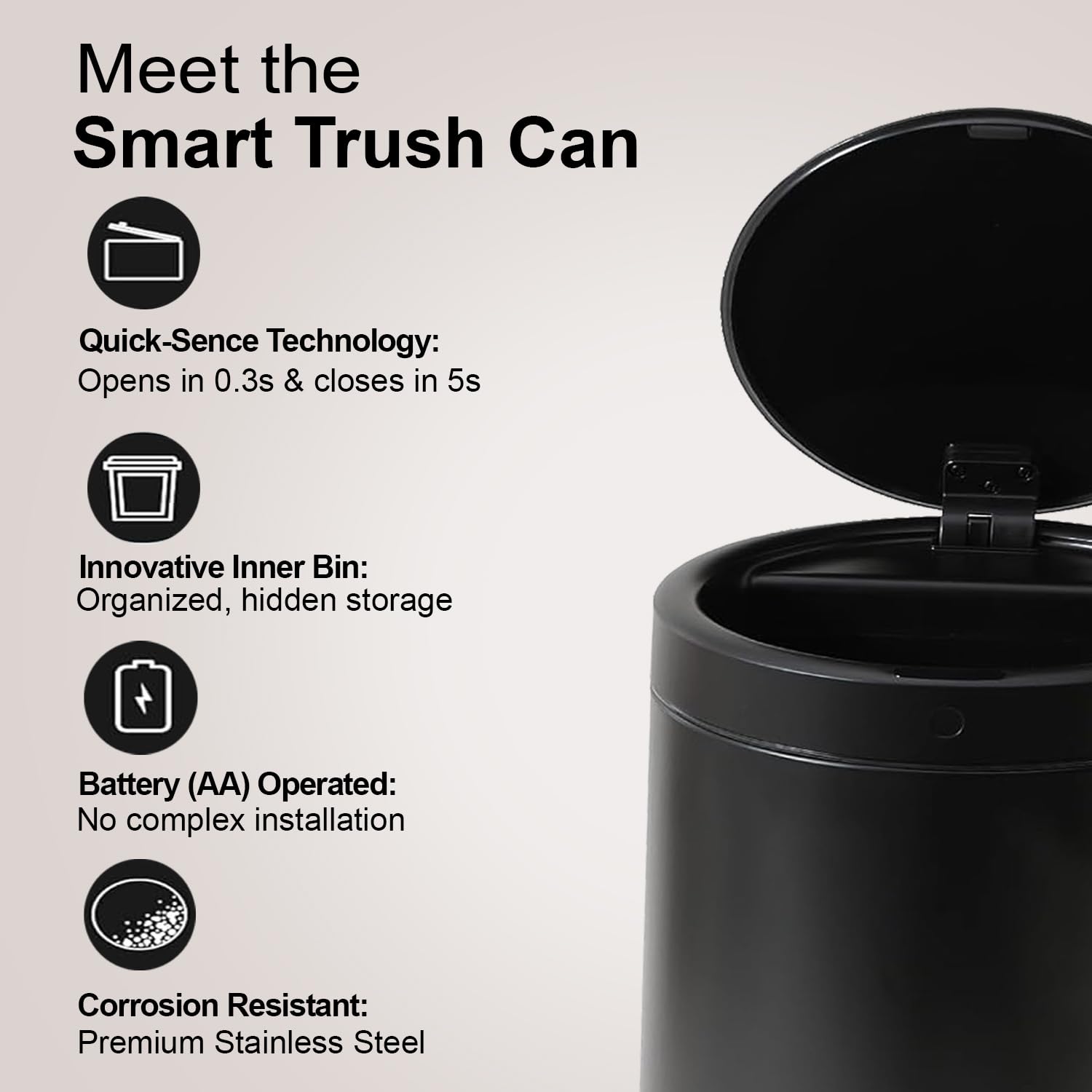 Kuber Industries Sensor Dustbin - Automatic functionality for home