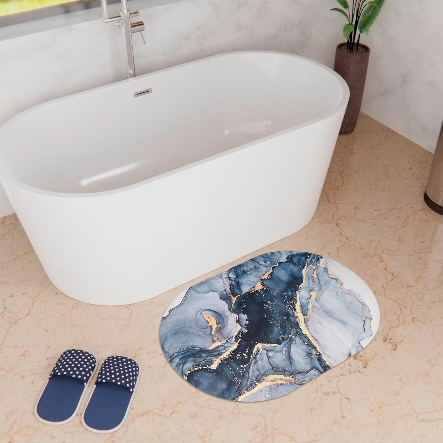 Kuber Polyester Rubber Bath Mats - Stylish and durable