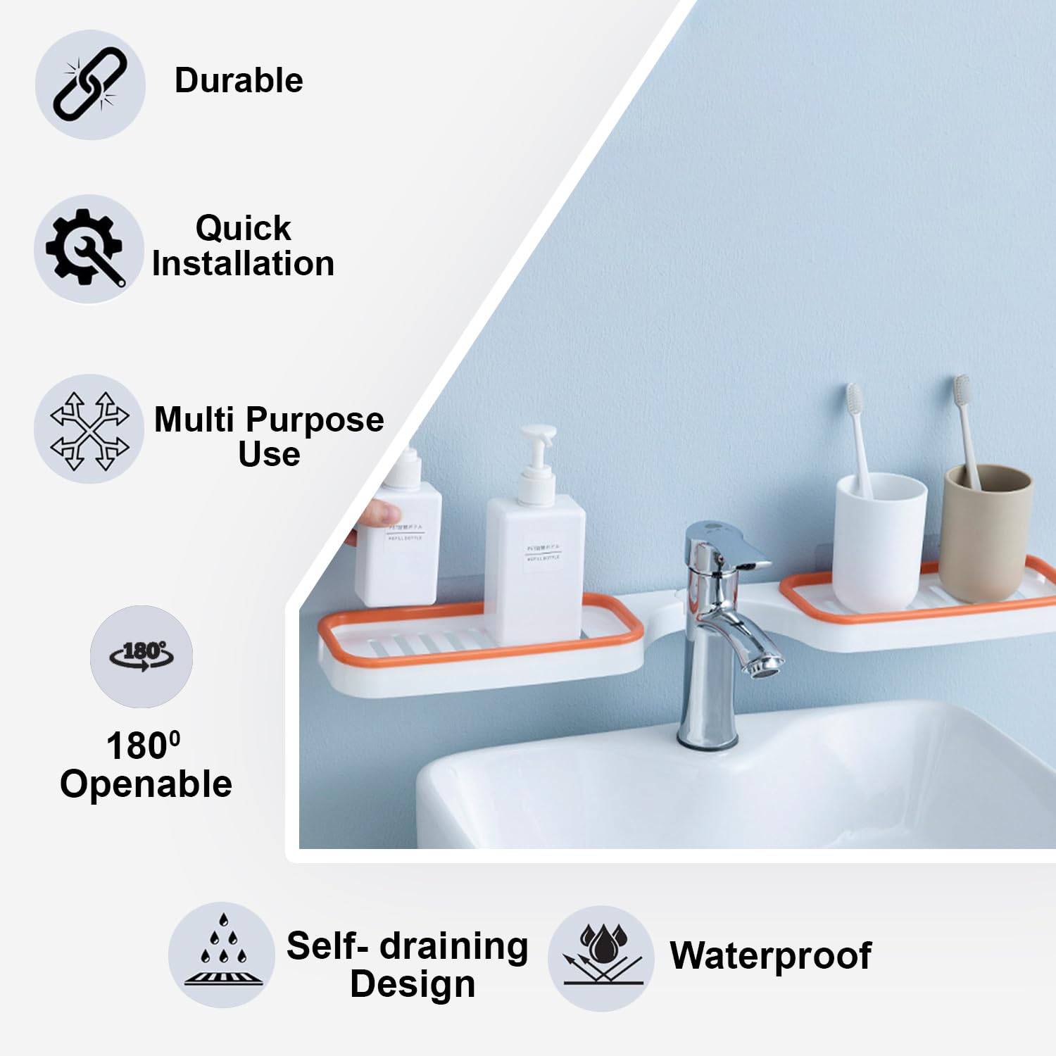 Kuber Industries Bathroom Shelf - Wall Holder for Toiletries