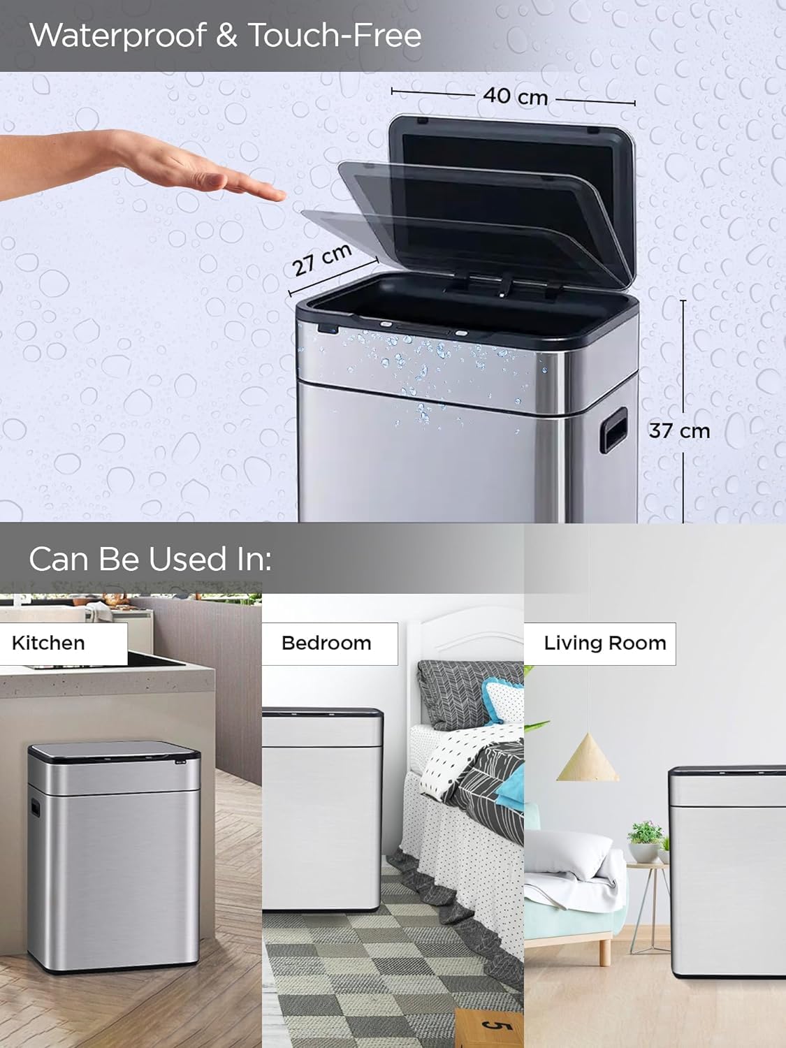 Kuber Industries sensor dustbin - Odor control for bathrooms